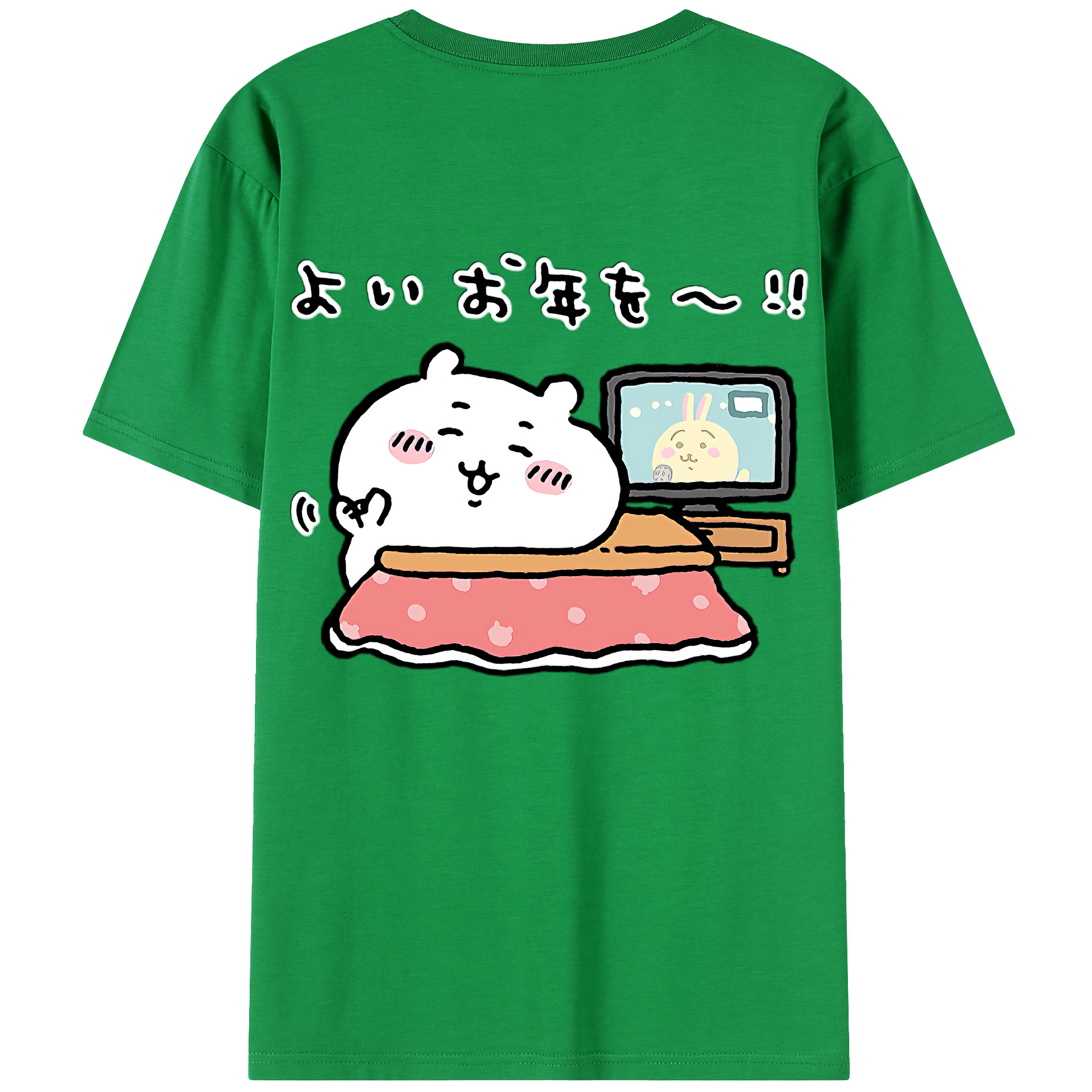 （画像用） ちいかわ ちいかわ Chii-kawa chiikawa 綿100％ メンズ半袖Tシャツ（バックプリント） 通気性