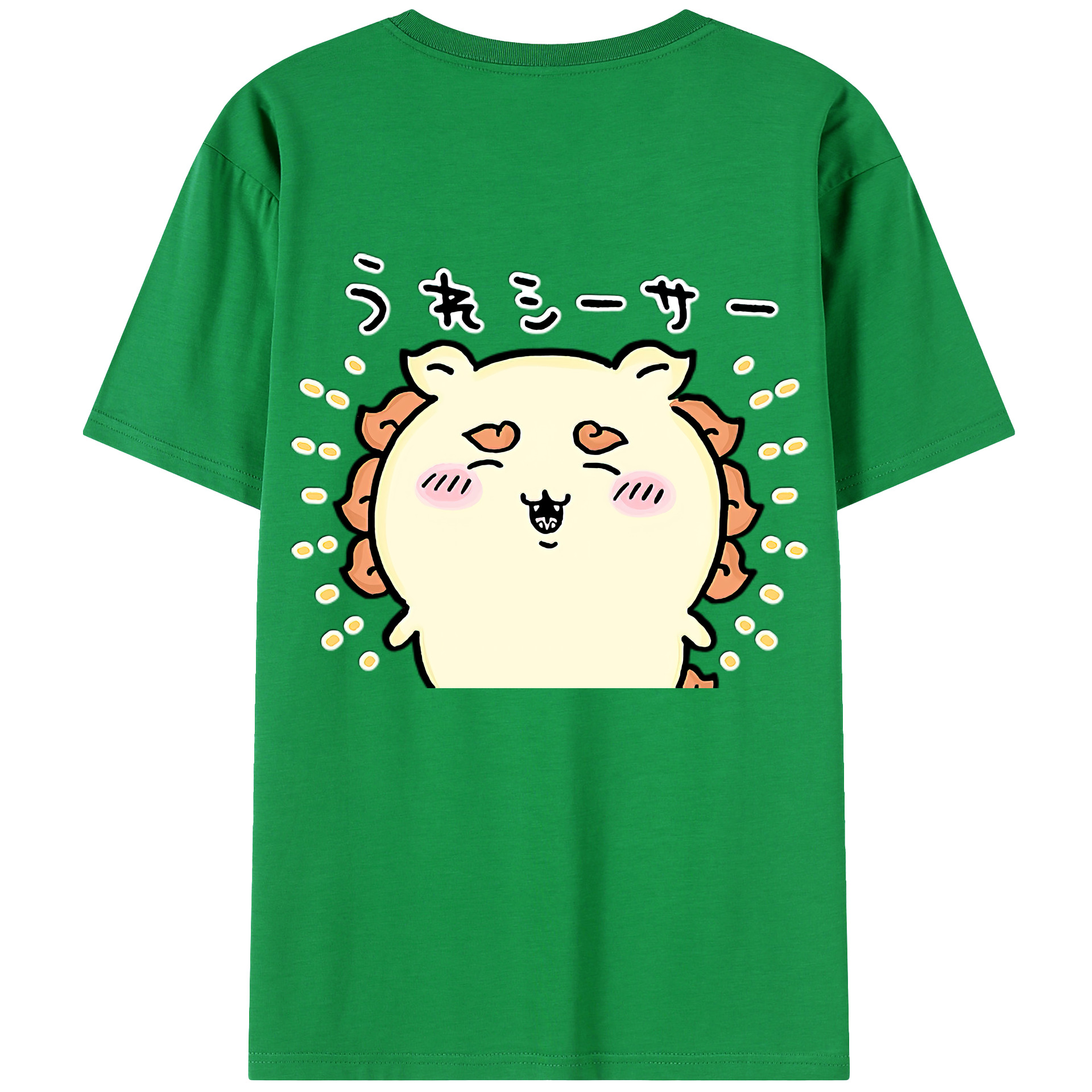 （画像用） ちいかわ シーサー Chii-kawa Shisa 綿100％ メンズ半袖Tシャツ（バックプリント） 通気性