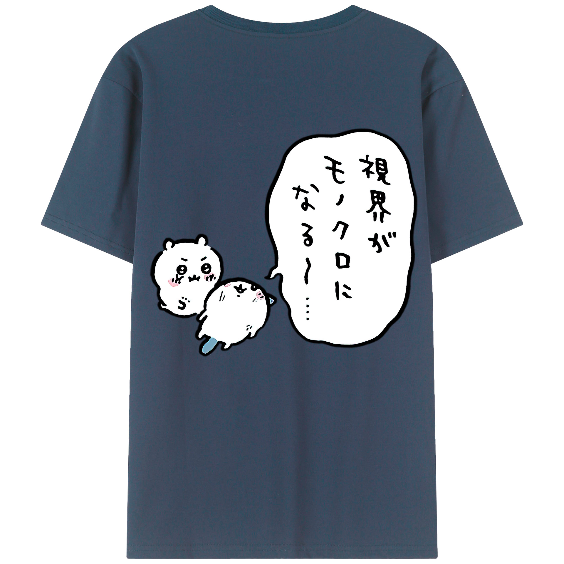 （画像用） ちいかわ ちいかわ Chii-kawa chiikawa 綿100％ メンズ半袖Tシャツ（バックプリント） 通気性