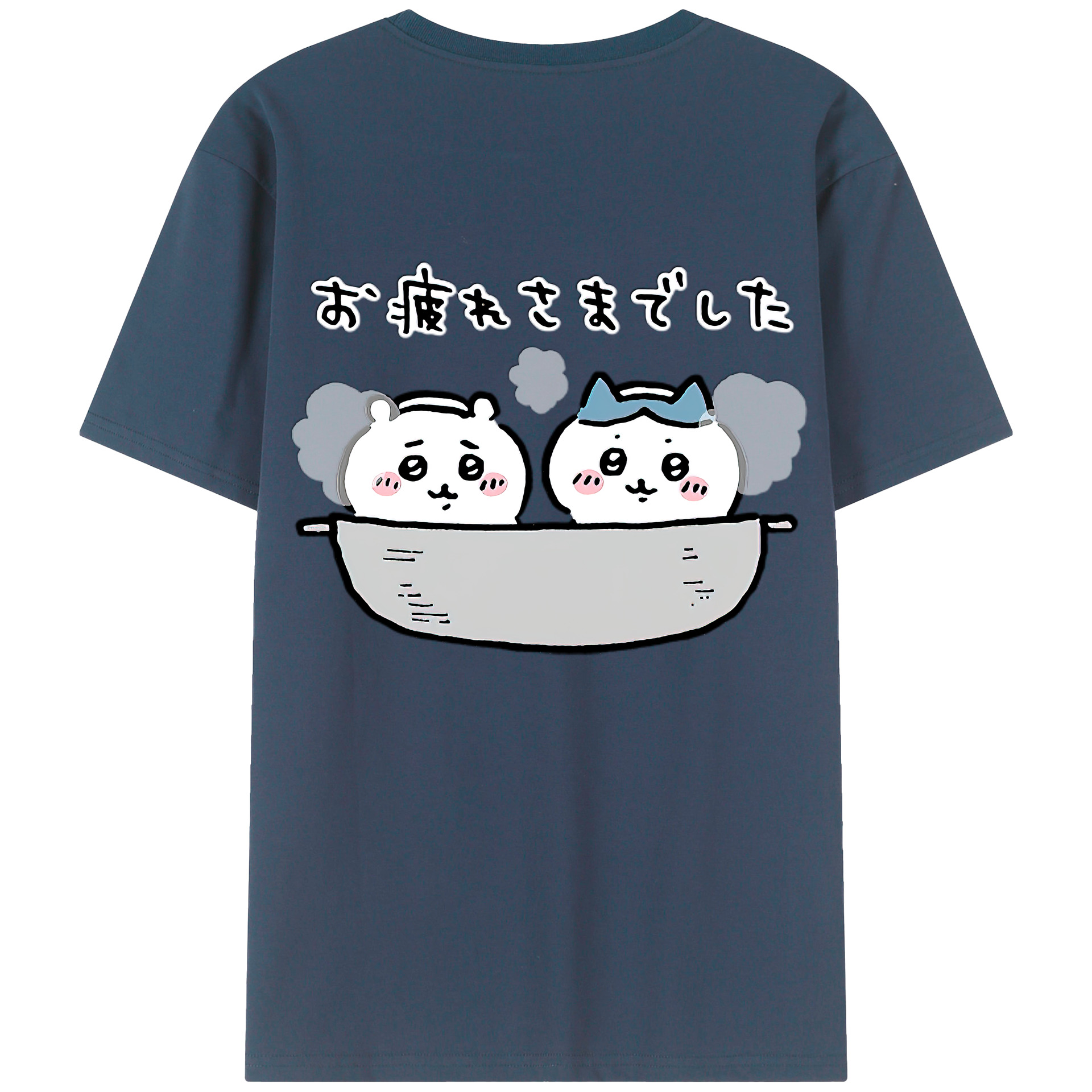 （画像用） ちいかわ ハチワレ Chii-kawa hachiware 綿100％ メンズ半袖Tシャツ（バックプリント） 通気性