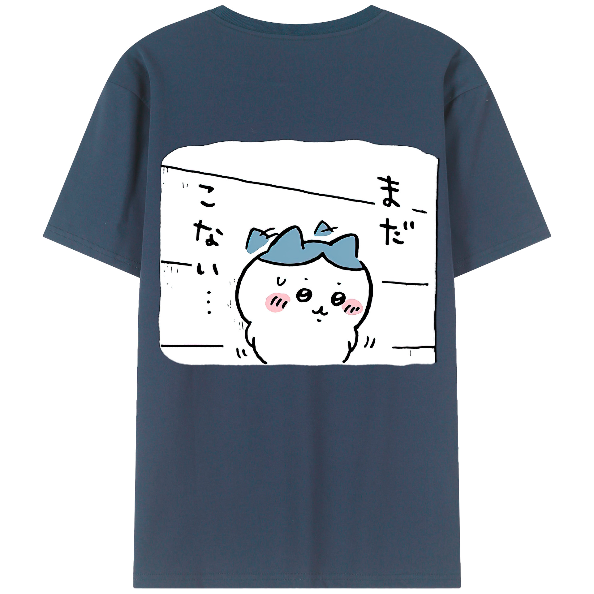 （画像用） ちいかわ ハチワレ Chii-kawa hachiware 綿100％ メンズ半袖Tシャツ（バックプリント） 通気性