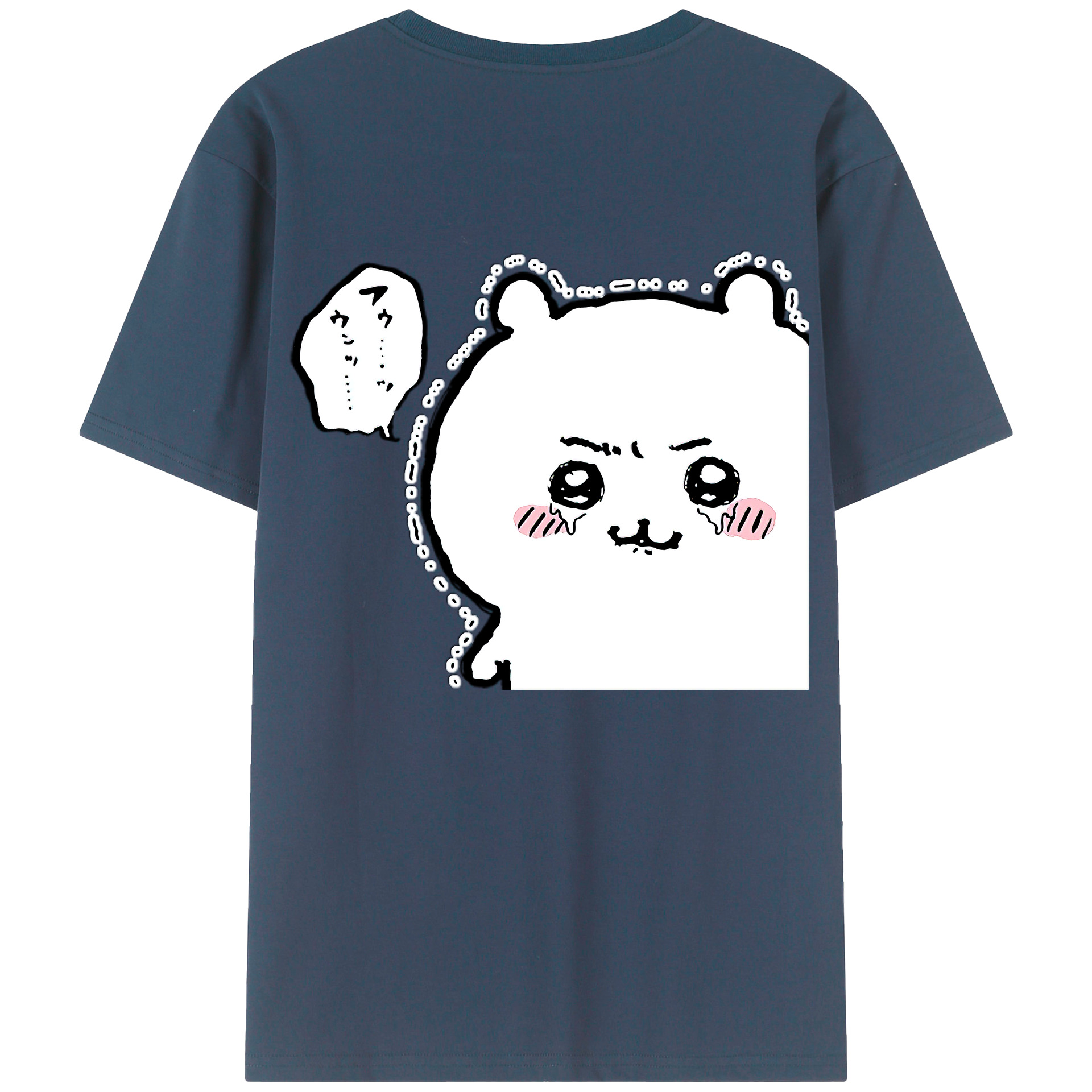 （画像用） ちいかわ ちいかわ Chii-kawa chiikawa 綿100％ メンズ半袖Tシャツ（バックプリント） 通気性
