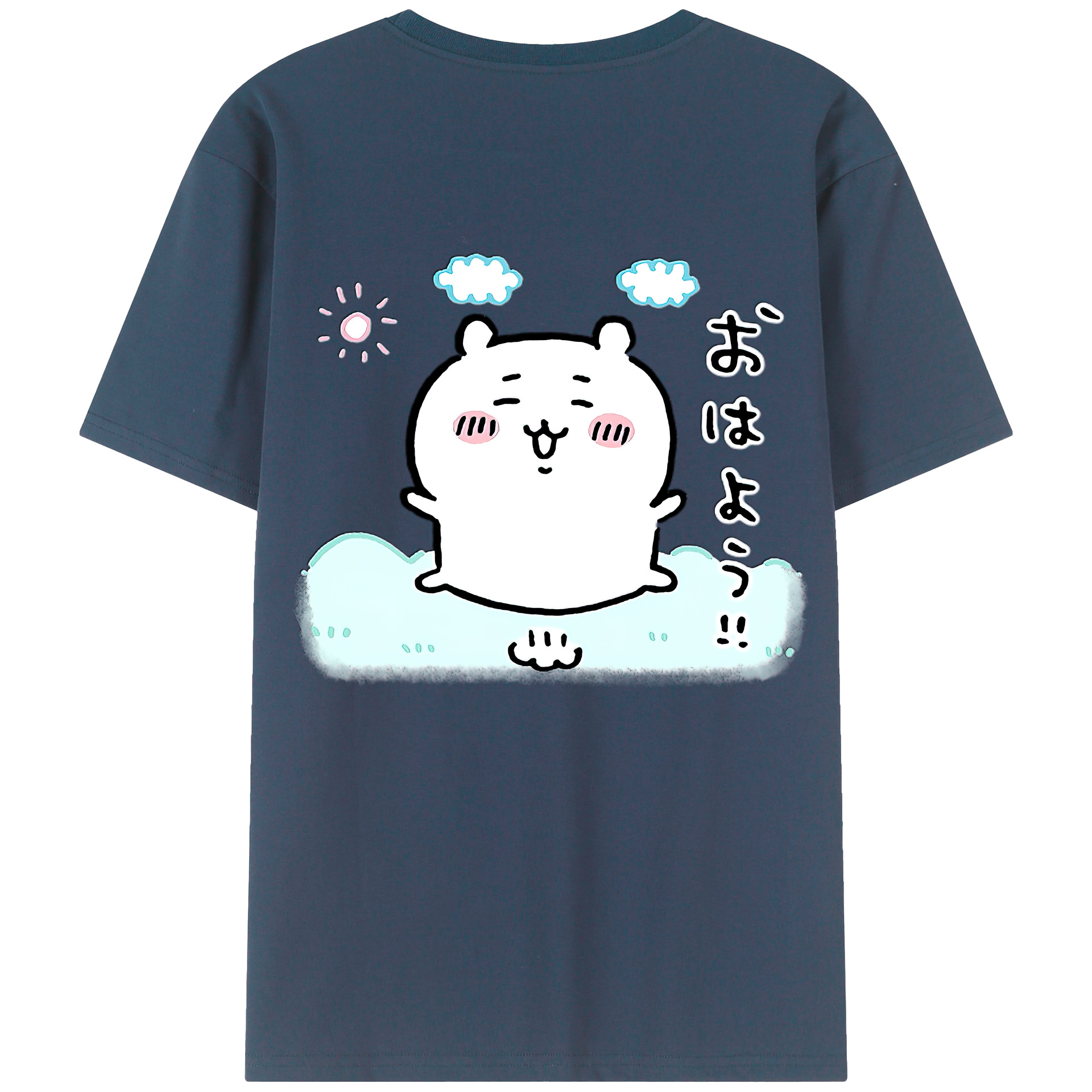 （画像用） ちいかわ ちいかわ Chii-kawa chiikawa 綿100％ メンズ半袖Tシャツ（バックプリント） 通気性