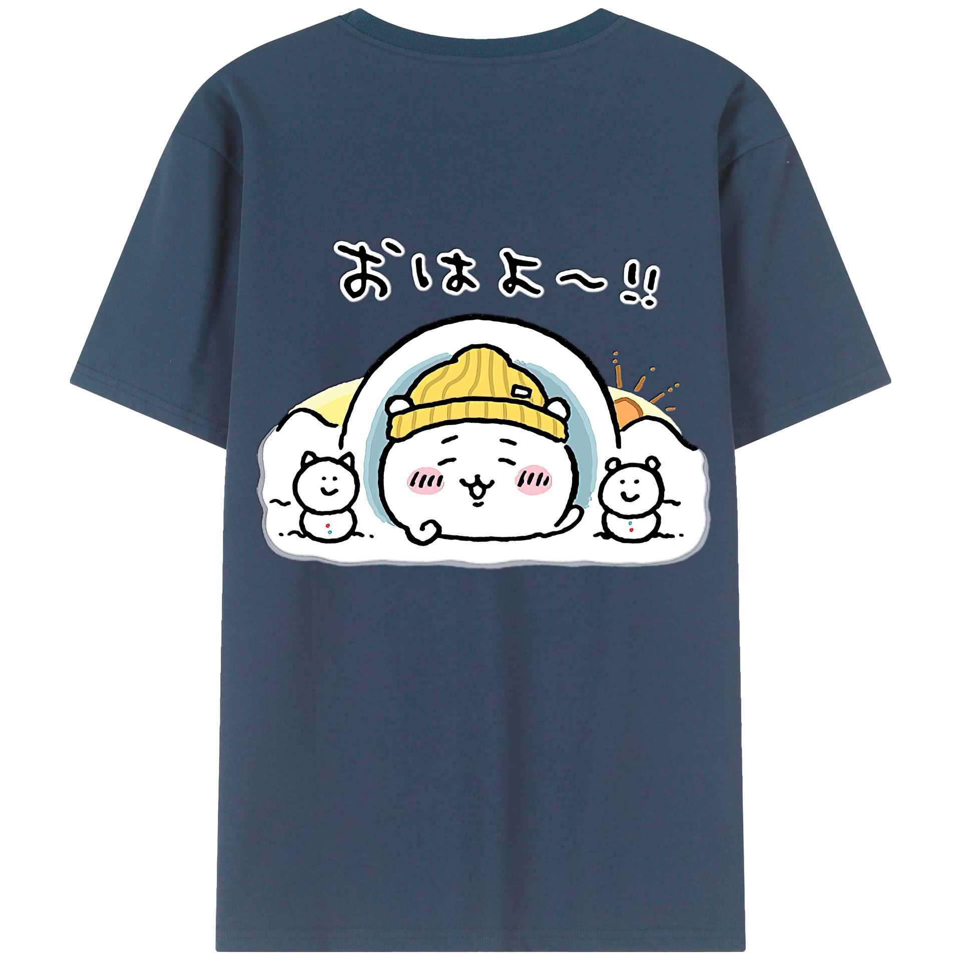 （画像用） ちいかわ ちいかわ Chii-kawa chiikawa 綿100％ メンズ半袖Tシャツ（バックプリント） 通気性