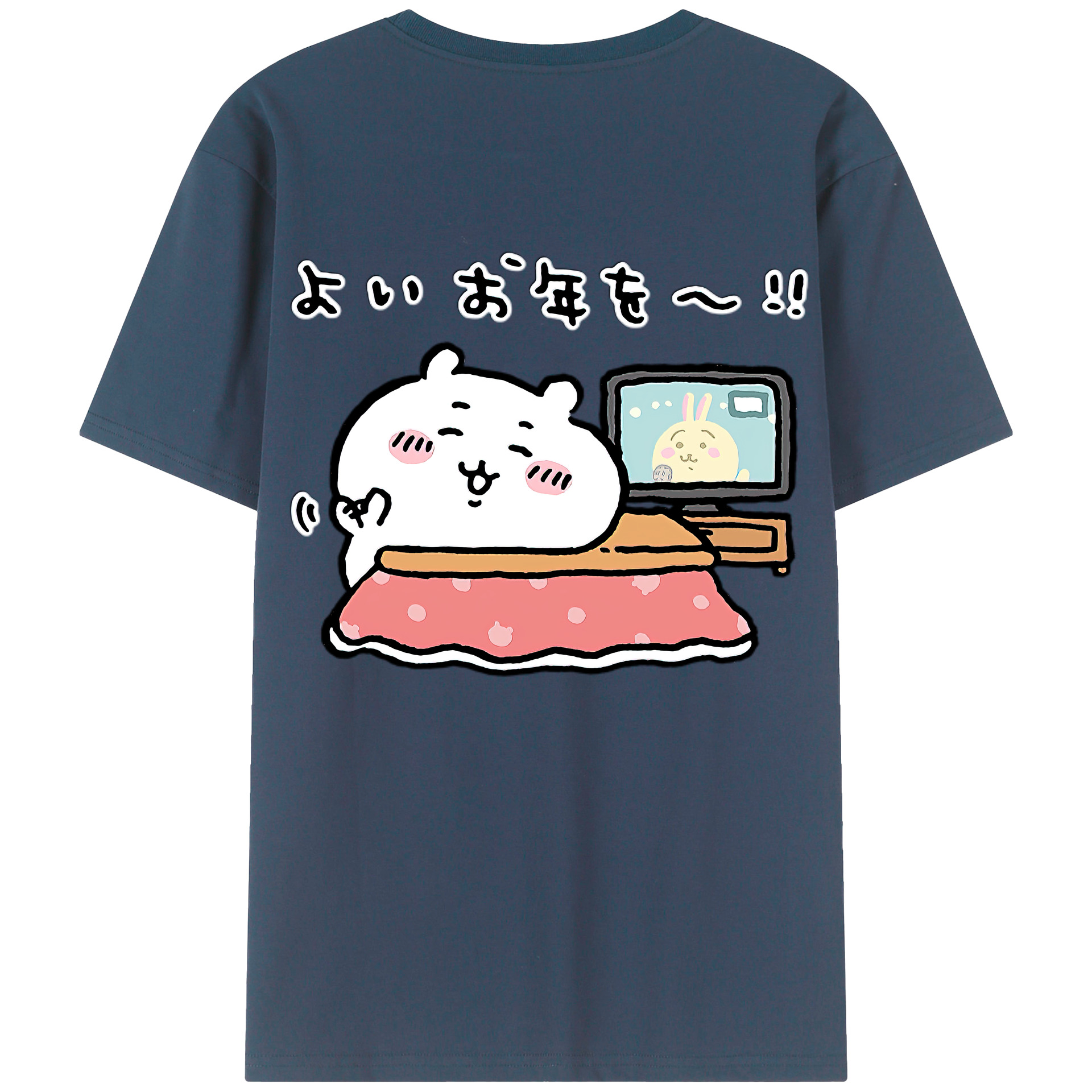 （画像用） ちいかわ ちいかわ Chii-kawa chiikawa 綿100％ メンズ半袖Tシャツ（バックプリント） 通気性