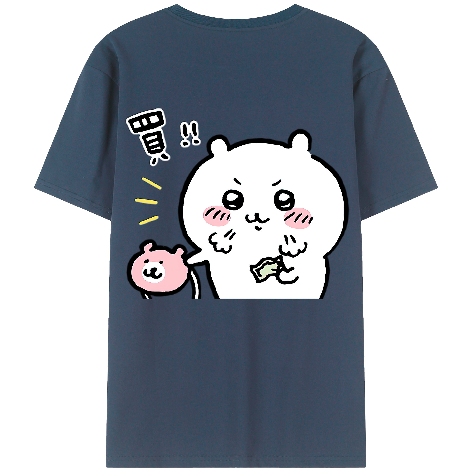 （画像用） ちいかわ ちいかわ Chii-kawa chiikawa 綿100％ メンズ半袖Tシャツ（バックプリント） 通気性