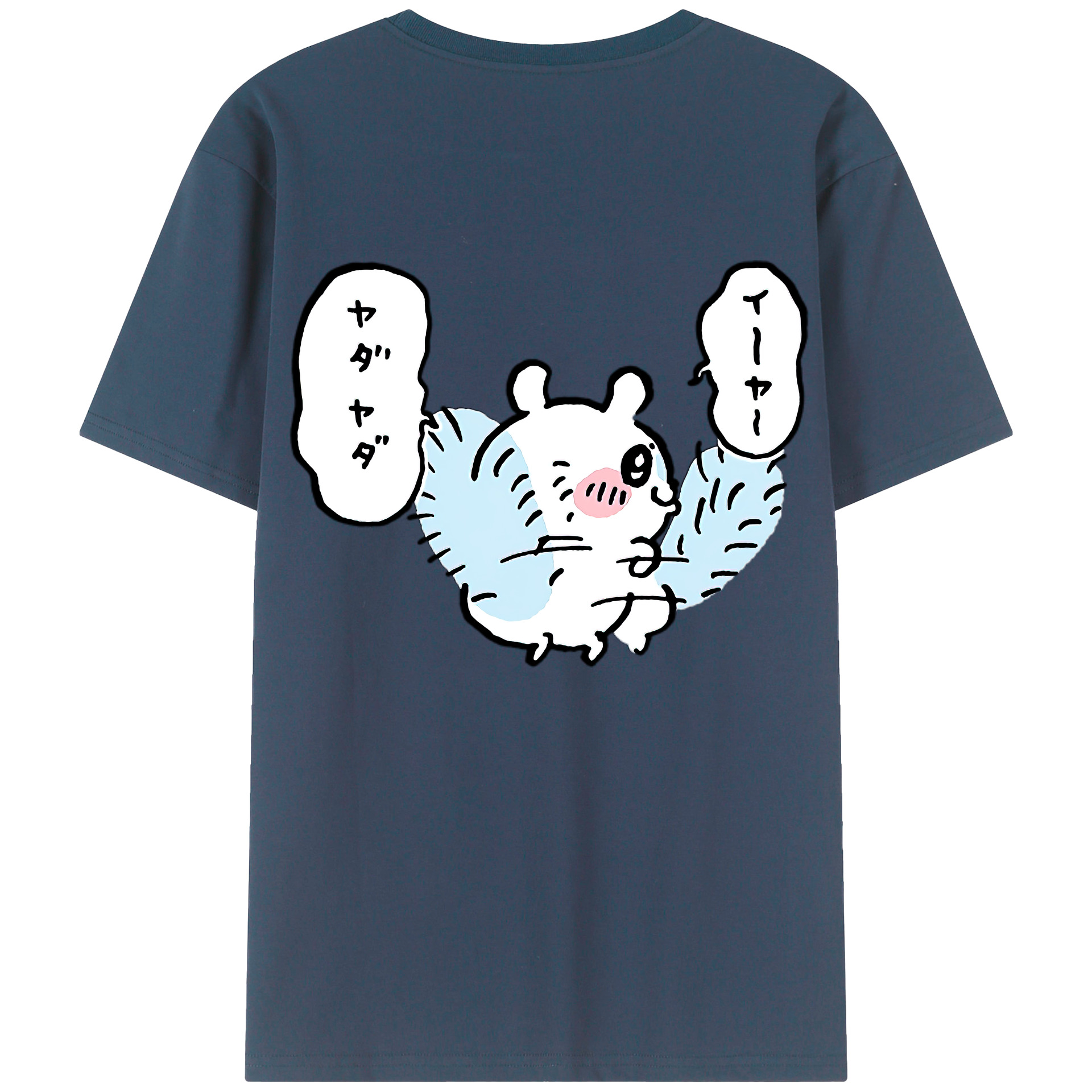 （画像用） ちいかわ モモンガ Chii-kawa Momonga 綿100％ メンズ半袖Tシャツ（バックプリント） 通気性