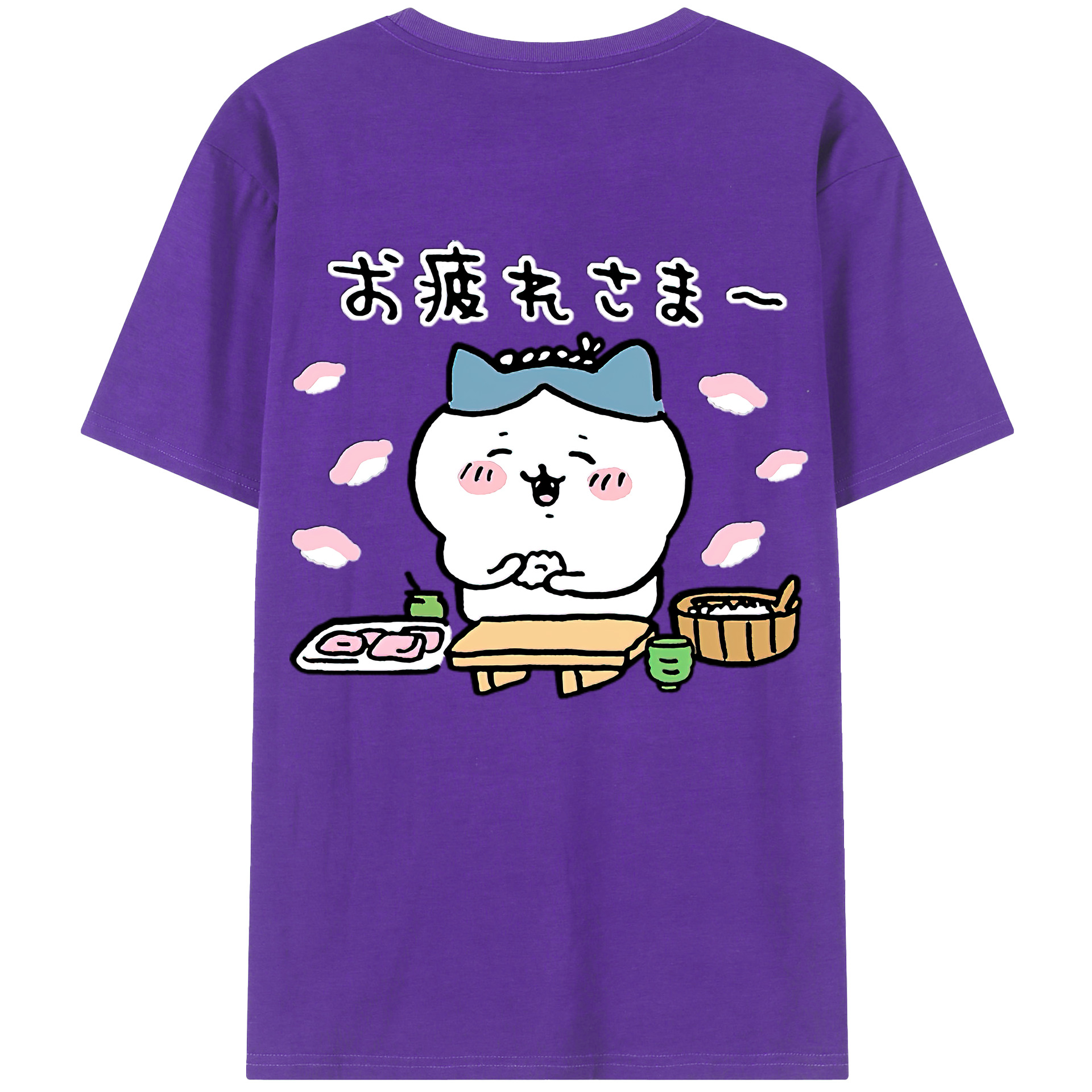 （画像用） ちいかわ ハチワレ Chii-kawa hachiware 綿100％ メンズ半袖Tシャツ（バックプリント） 通気性