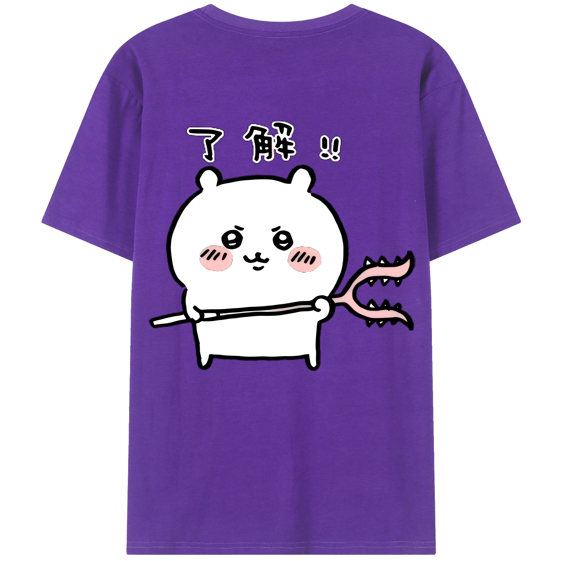 （画像用） ちいかわ ちいかわ Chii-kawa chiikawa 綿100％ メンズ半袖Tシャツ（バックプリント） 通気性