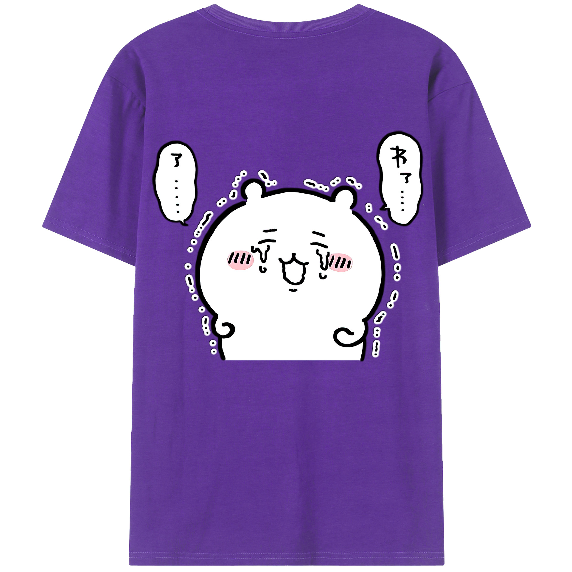 （画像用） ちいかわ ちいかわ Chii-kawa chiikawa 綿100％ メンズ半袖Tシャツ（バックプリント） 通気性