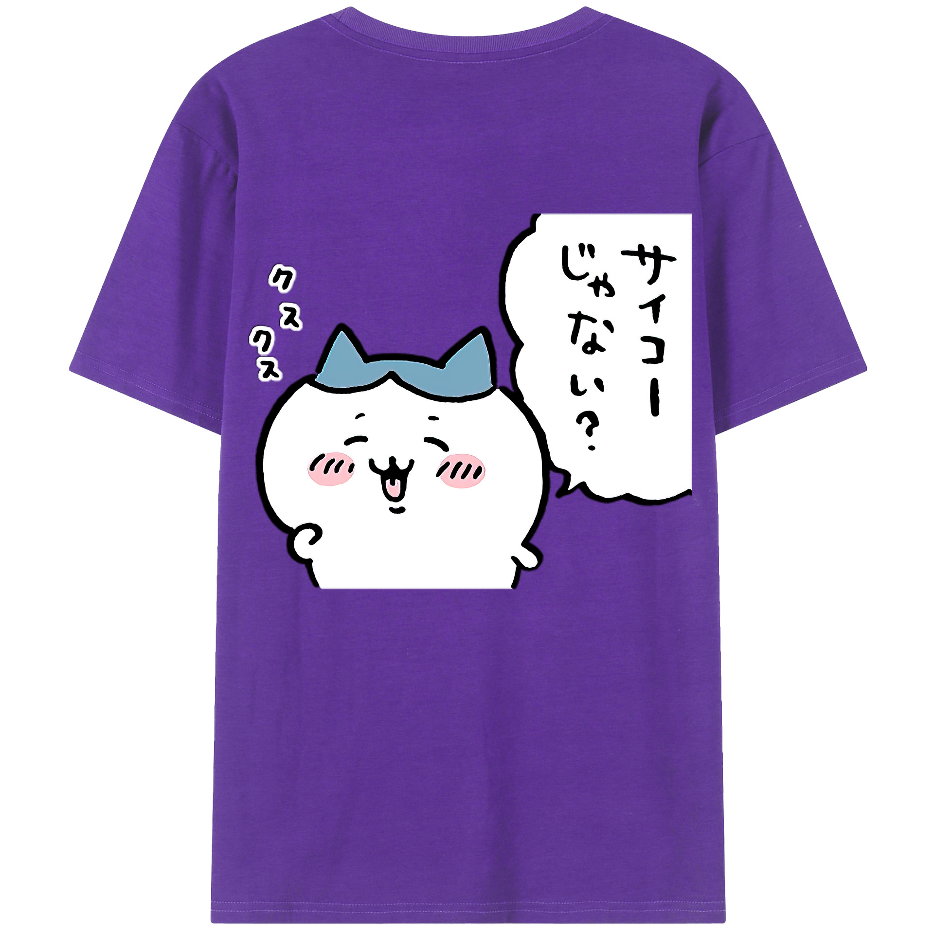 （画像用） ちいかわ ハチワレ Chii-kawa hachiware 綿100％ メンズ半袖Tシャツ（バックプリント） 通気性