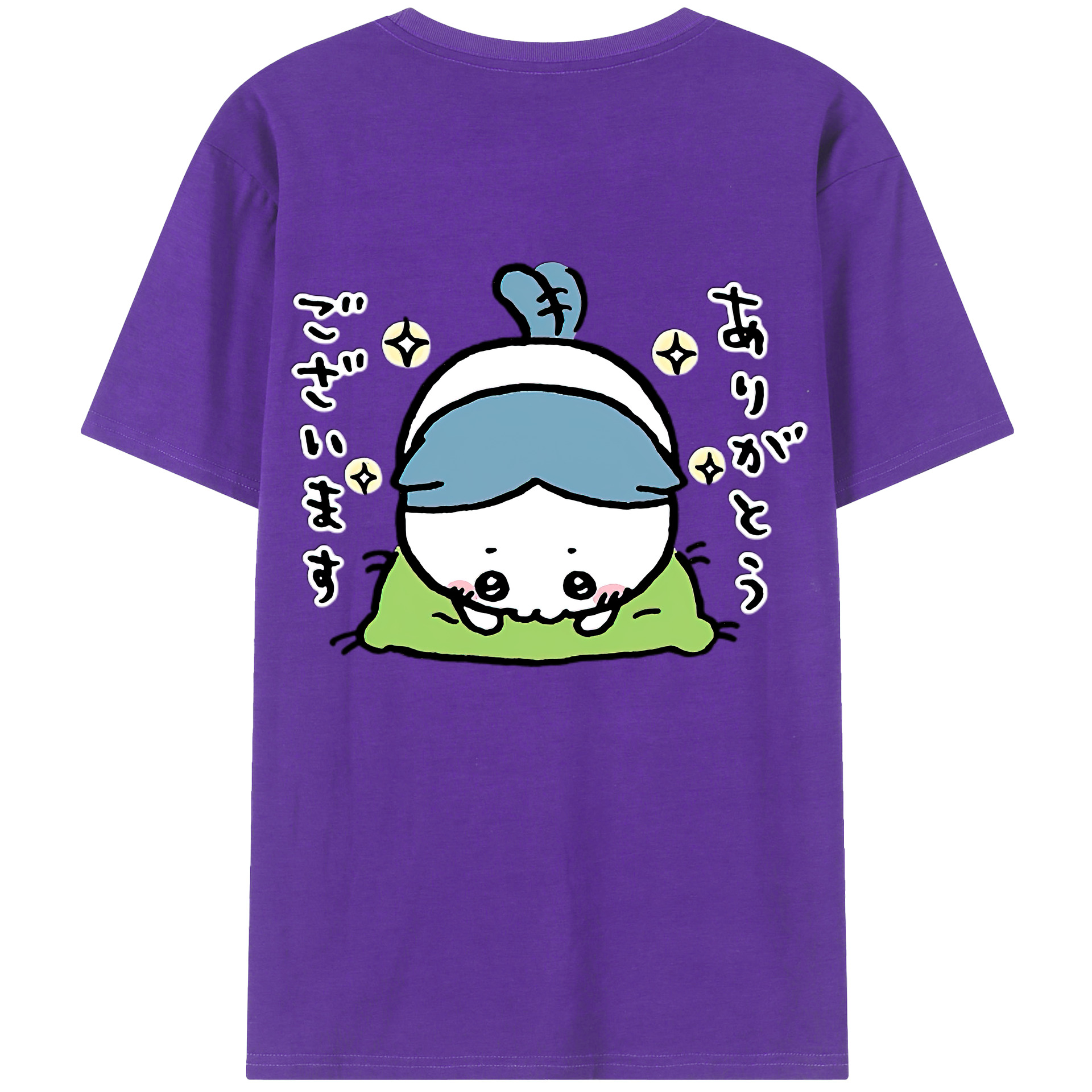 （画像用） ちいかわ ハチワレ Chii-kawa hachiware 綿100％ メンズ半袖Tシャツ（バックプリント） 通気性