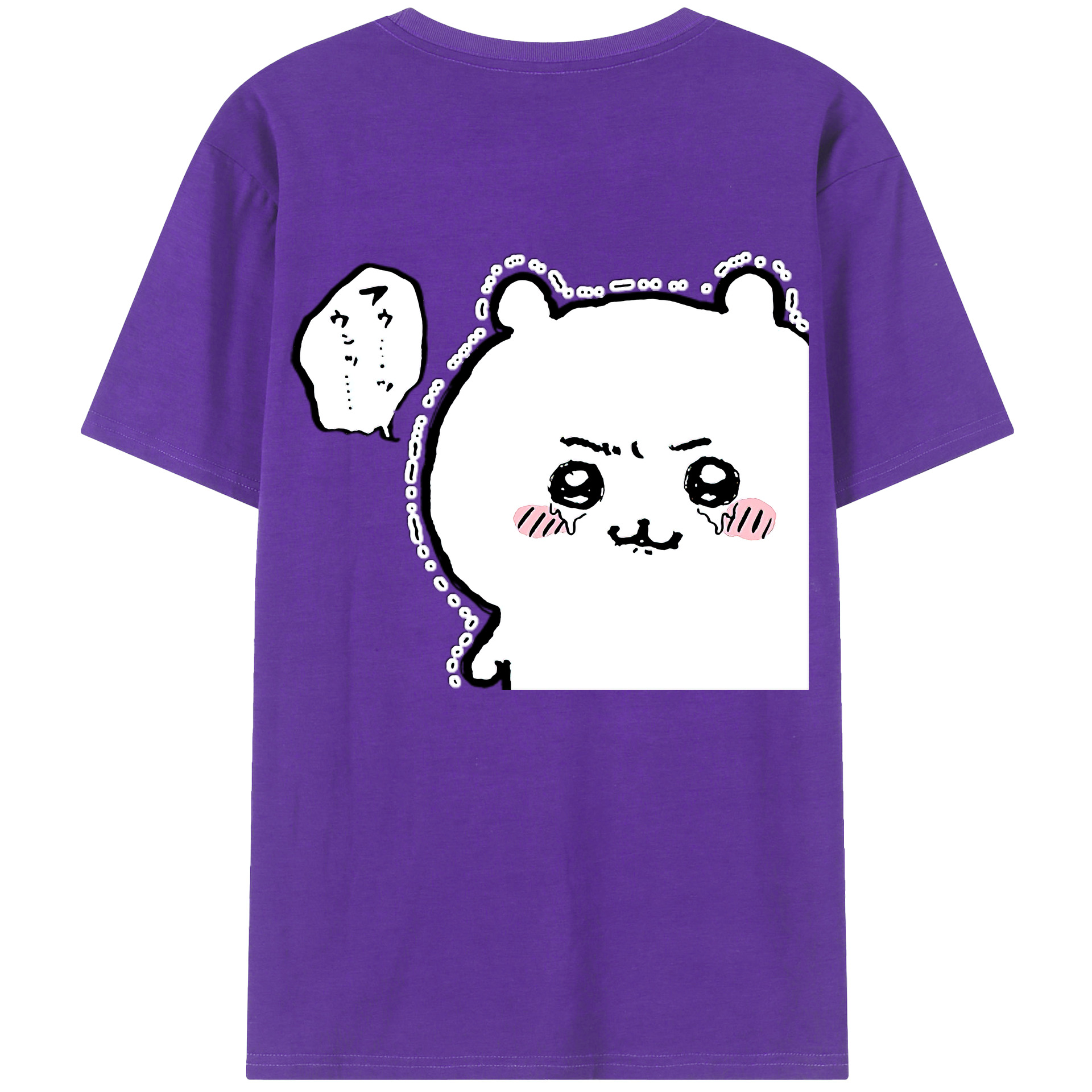 （画像用） ちいかわ ちいかわ Chii-kawa chiikawa 綿100％ メンズ半袖Tシャツ（バックプリント） 通気性