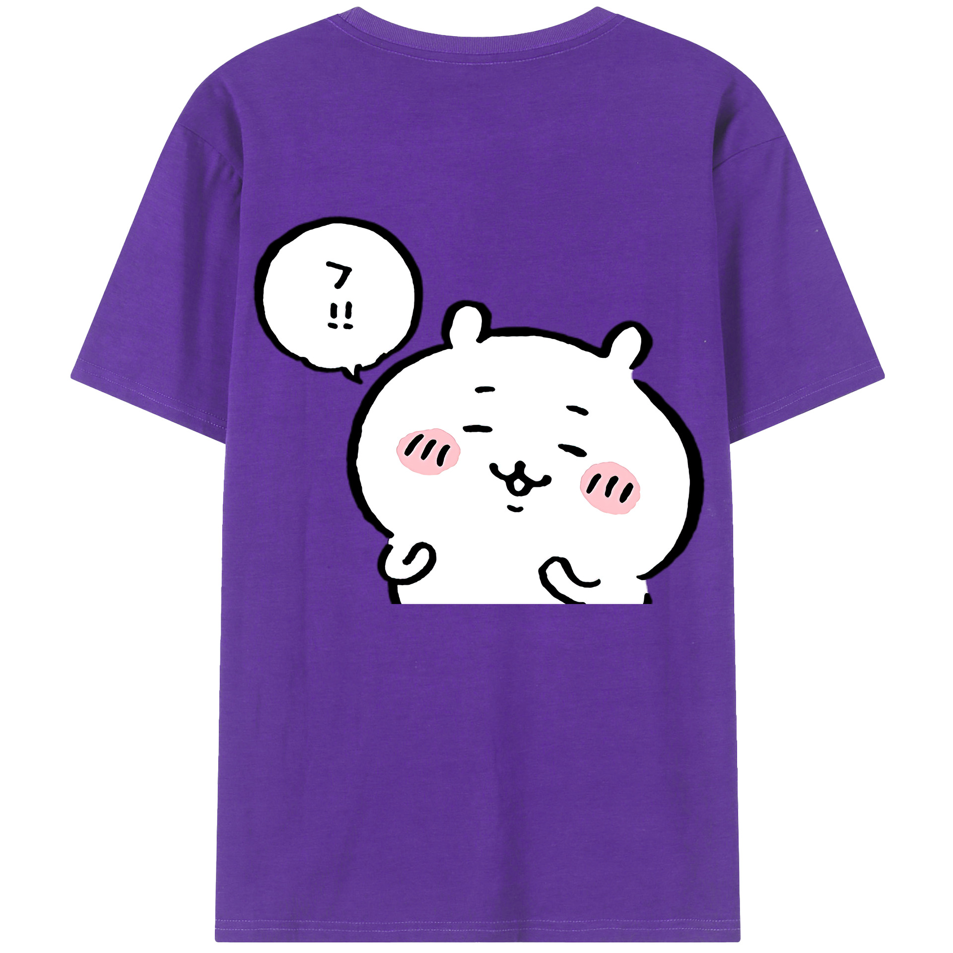 （画像用） ちいかわ ちいかわ Chii-kawa chiikawa 綿100％ メンズ半袖Tシャツ（バックプリント） 通気性