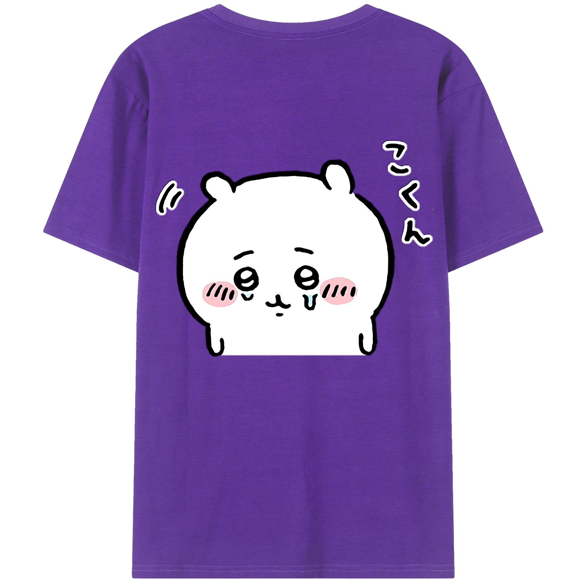 （画像用） ちいかわ ちいかわ Chii-kawa chiikawa 綿100％ メンズ半袖Tシャツ（バックプリント） 通気性