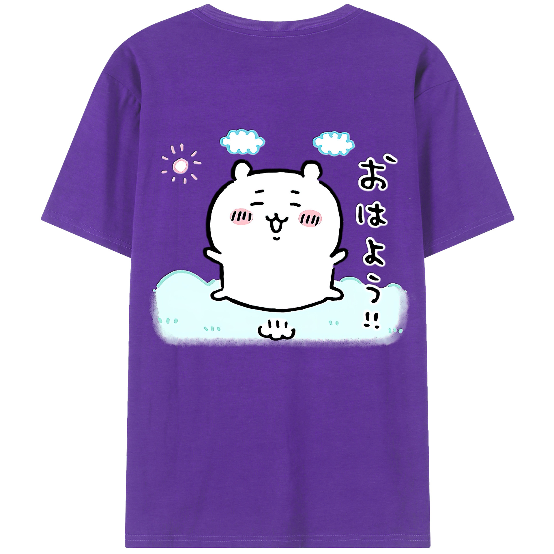 （画像用） ちいかわ ちいかわ Chii-kawa chiikawa 綿100％ メンズ半袖Tシャツ（バックプリント） 通気性