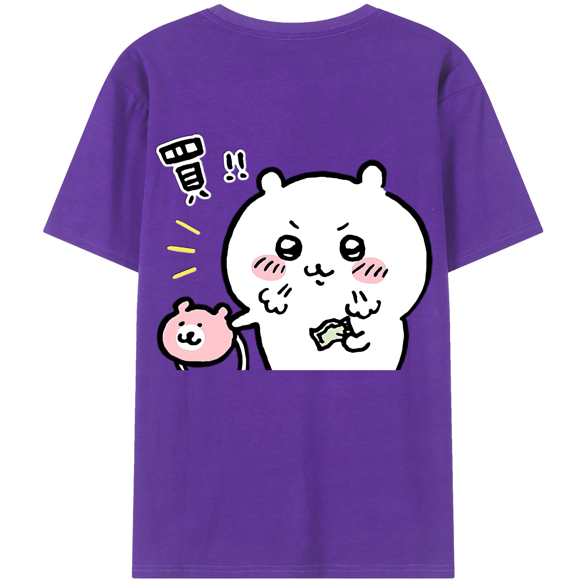 （画像用） ちいかわ ちいかわ Chii-kawa chiikawa 綿100％ メンズ半袖Tシャツ（バックプリント） 通気性