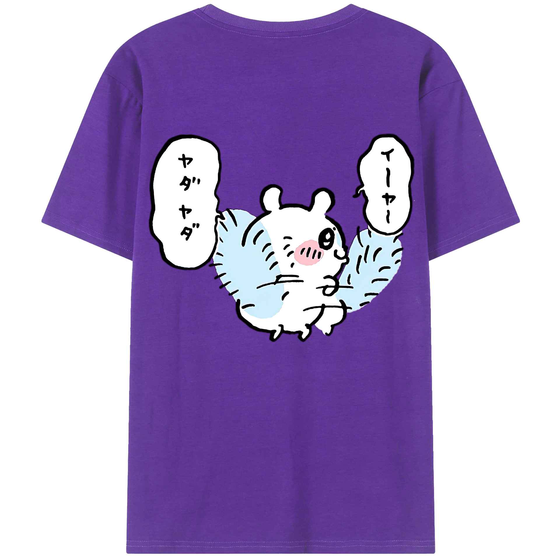 （画像用） ちいかわ モモンガ Chii-kawa Momonga 綿100％ メンズ半袖Tシャツ（バックプリント） 通気性