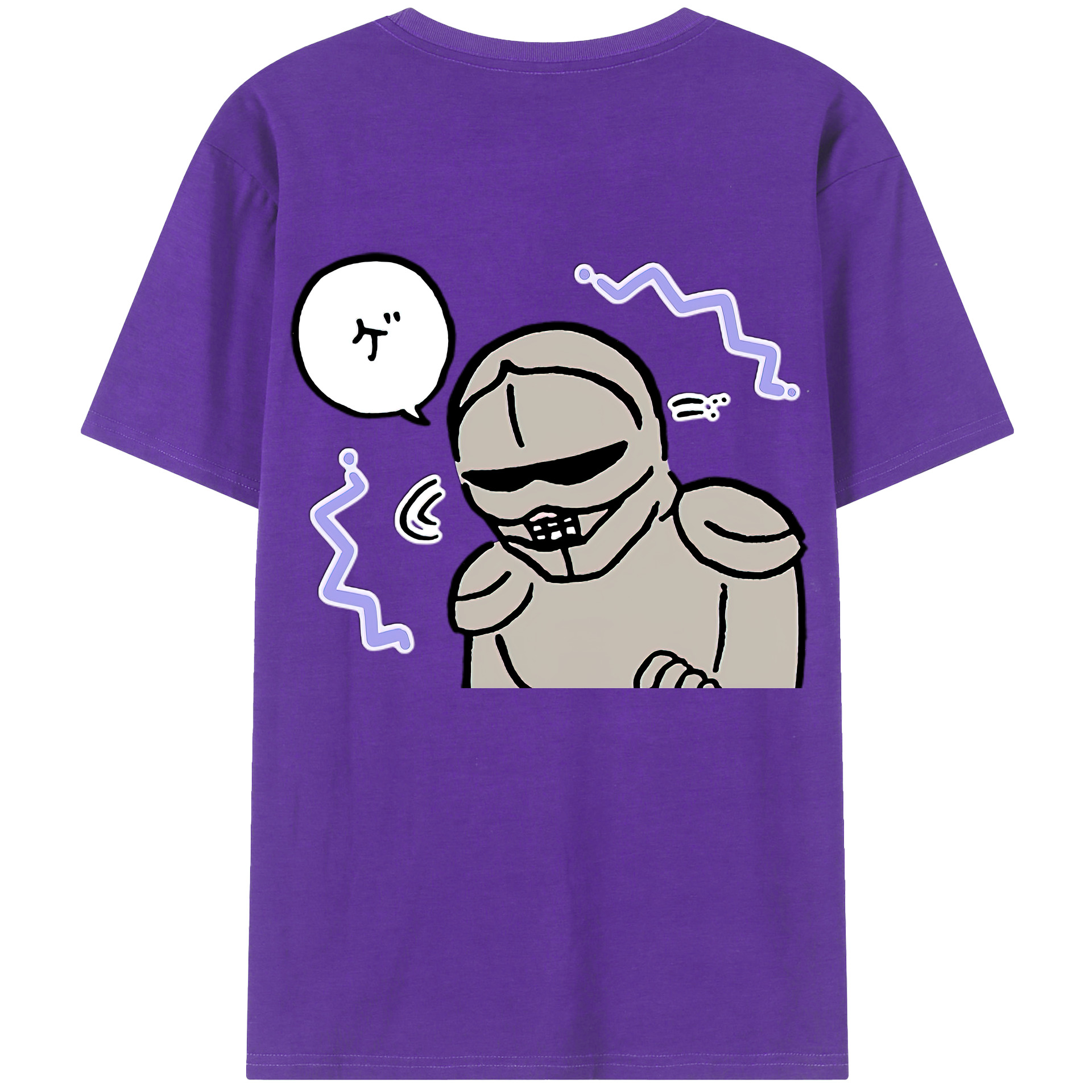 （画像用） ちいかわ 労働の鎧さん Chii-kawa Mr. Armor of Labor 綿100％ メンズ半袖Tシャツ（バックプリント） 通気性