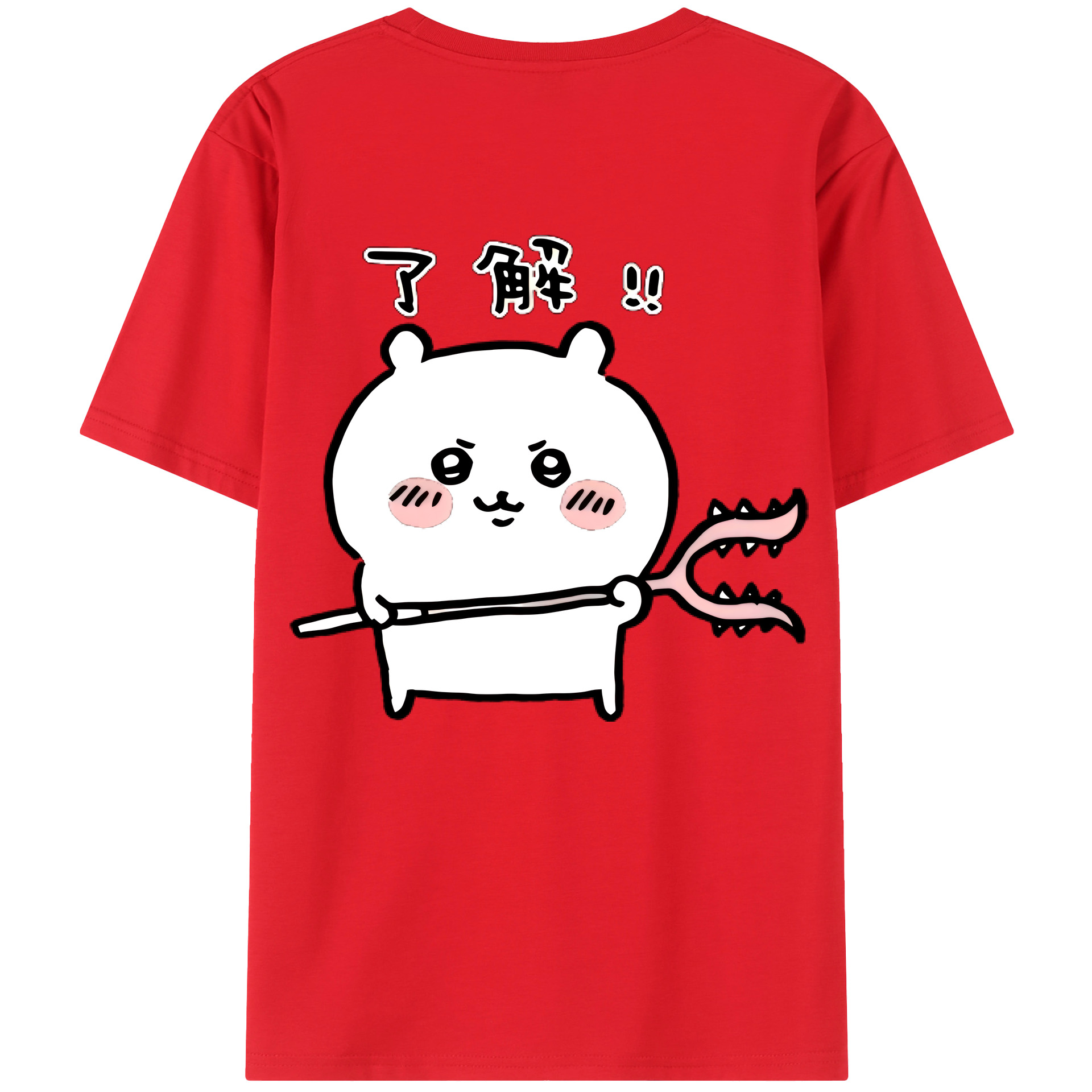 （画像用） ちいかわ ちいかわ Chii-kawa chiikawa 綿100％ メンズ半袖Tシャツ（バックプリント） 通気性
