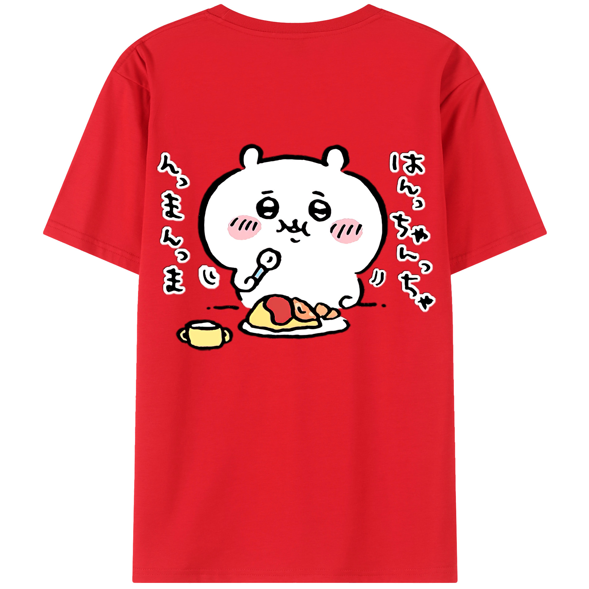 （画像用） ちいかわ ちいかわ Chii-kawa chiikawa 綿100％ メンズ半袖Tシャツ（バックプリント） 通気性