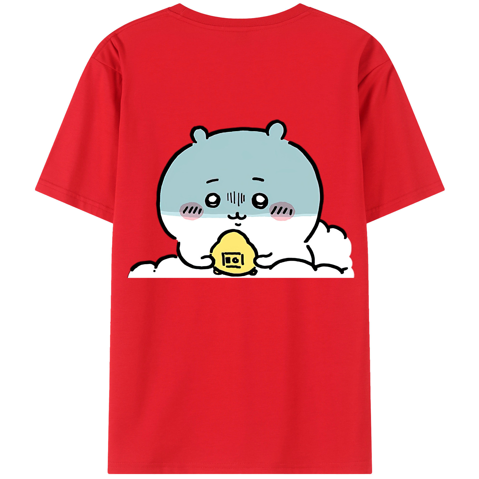 （画像用） ちいかわ ちいかわ Chii-kawa chiikawa 綿100％ メンズ半袖Tシャツ（バックプリント） 通気性