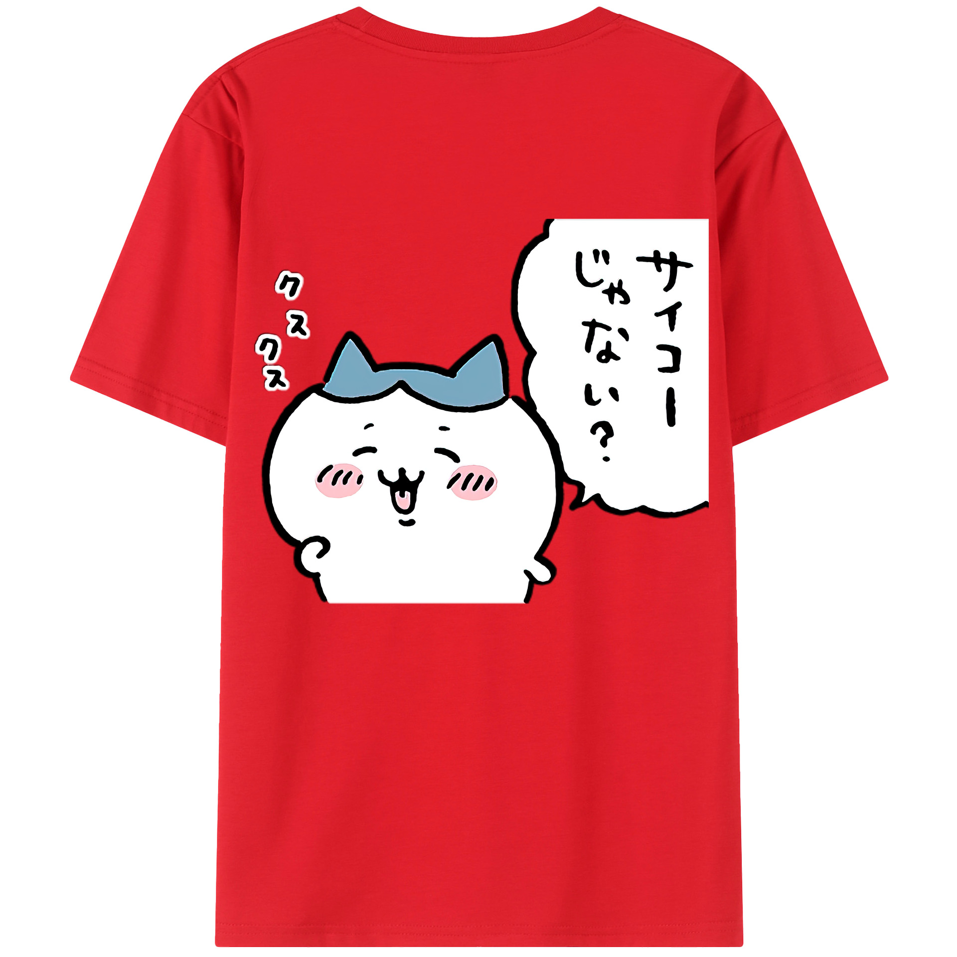（画像用） ちいかわ ハチワレ Chii-kawa hachiware 綿100％ メンズ半袖Tシャツ（バックプリント） 通気性