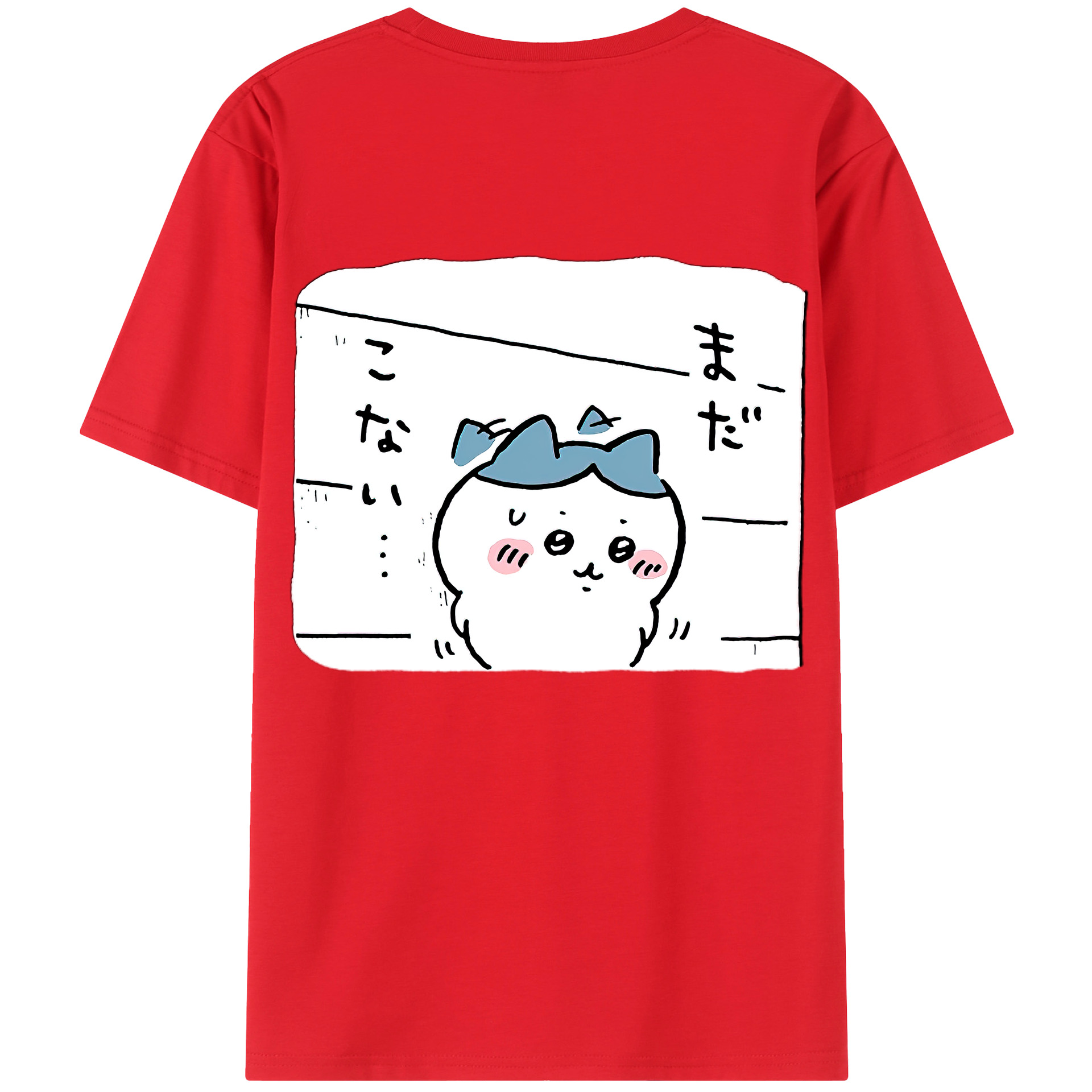 （画像用） ちいかわ ハチワレ Chii-kawa hachiware 綿100％ メンズ半袖Tシャツ（バックプリント） 通気性