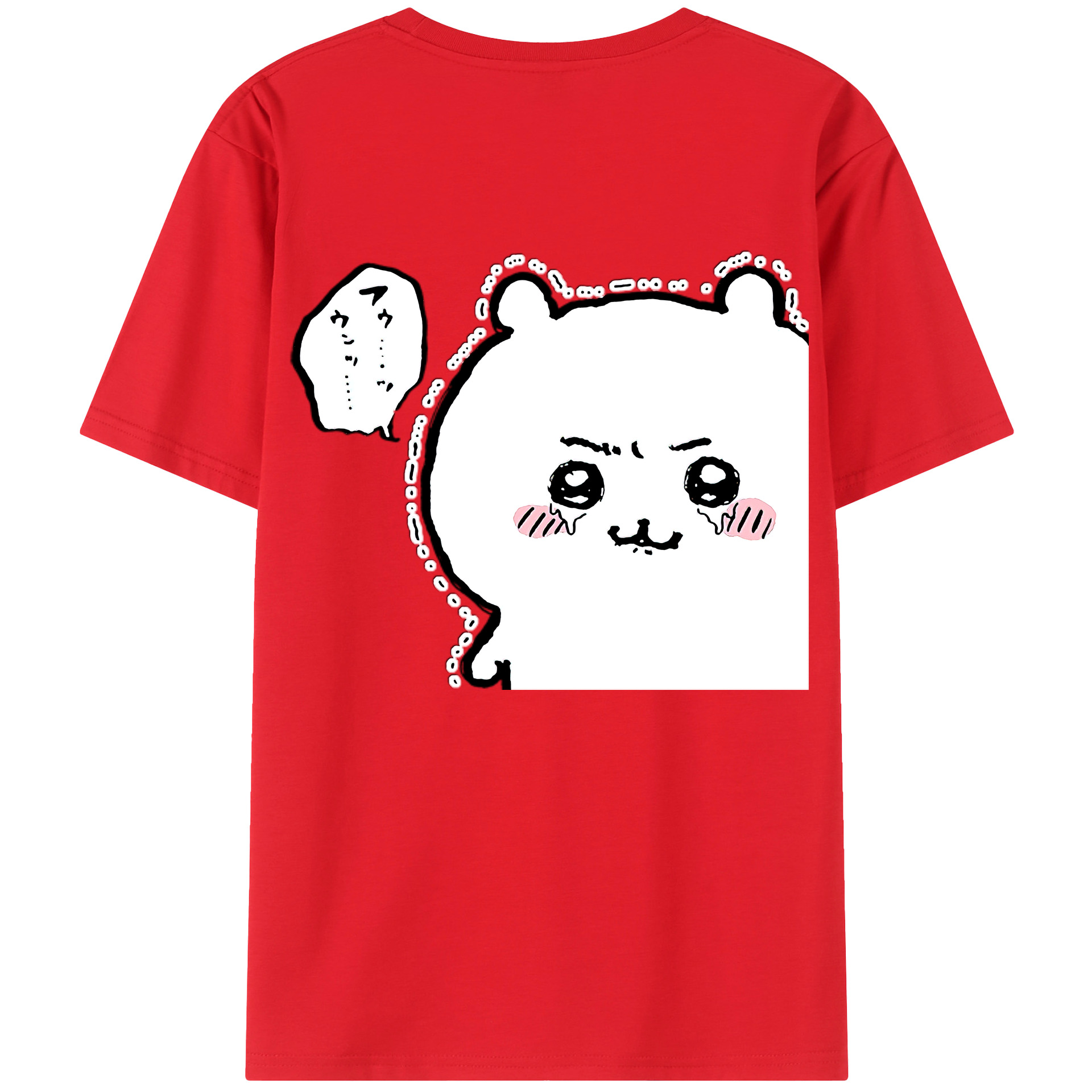 （画像用） ちいかわ ちいかわ Chii-kawa chiikawa 綿100％ メンズ半袖Tシャツ（バックプリント） 通気性