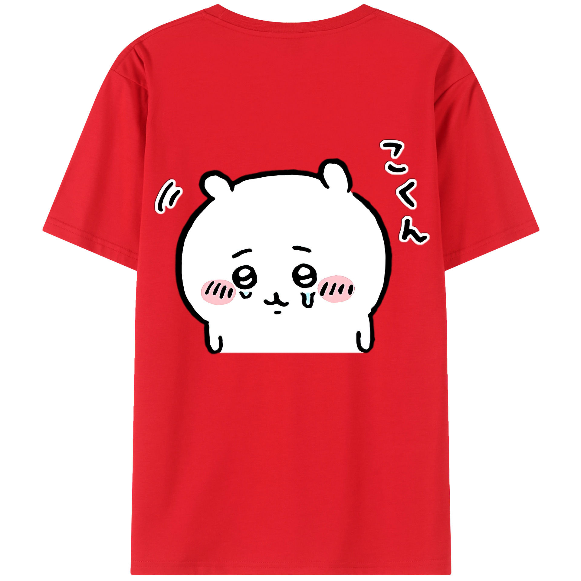 （画像用） ちいかわ ちいかわ Chii-kawa chiikawa 綿100％ メンズ半袖Tシャツ（バックプリント） 通気性
