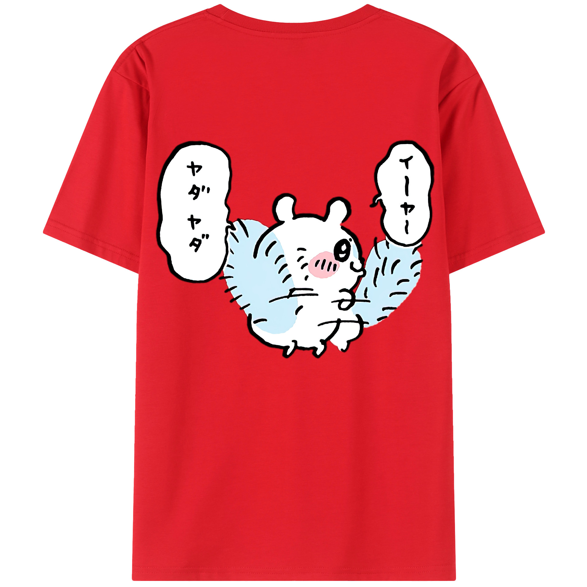 （画像用） ちいかわ モモンガ Chii-kawa Momonga 綿100％ メンズ半袖Tシャツ（バックプリント） 通気性