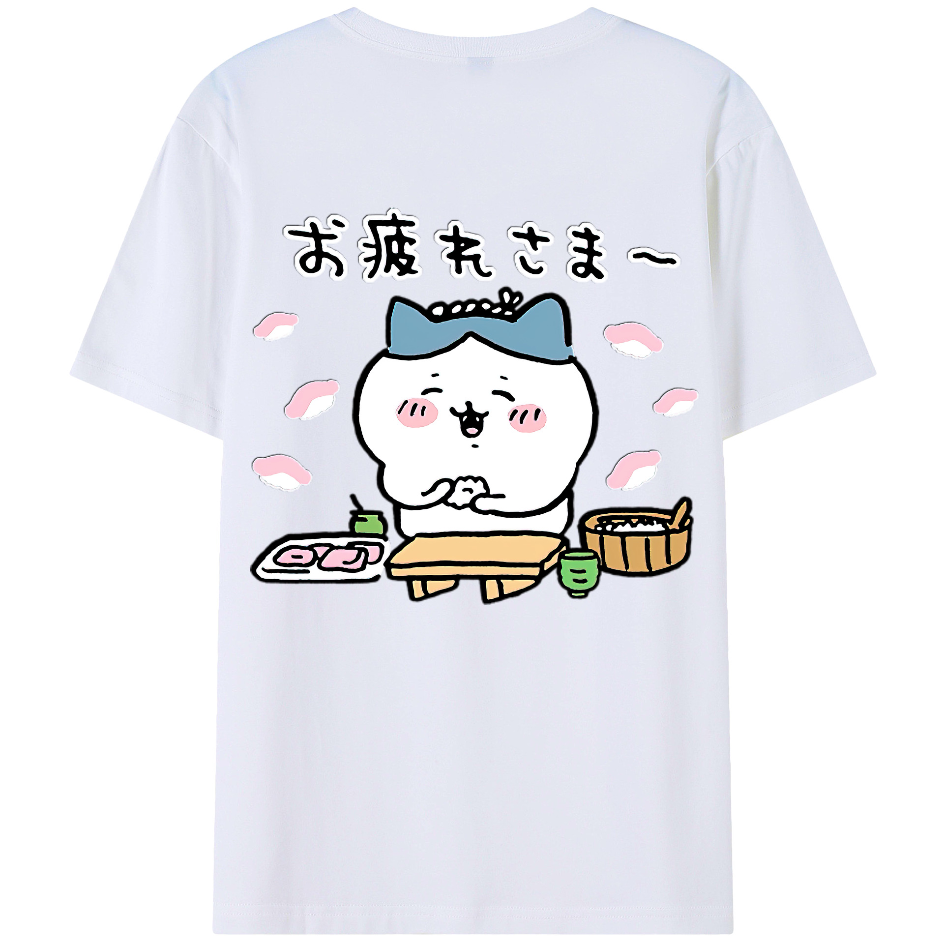 （画像用） ちいかわ ハチワレ Chii-kawa hachiware 綿100％ メンズ半袖Tシャツ（バックプリント） 通気性