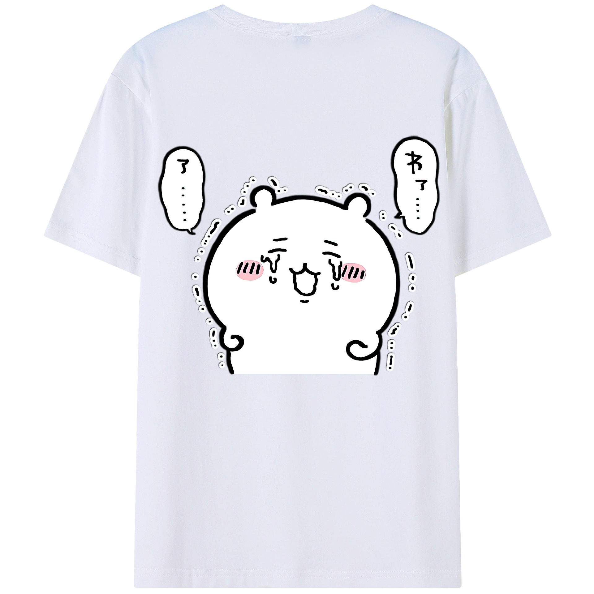 （画像用） ちいかわ ちいかわ Chii-kawa chiikawa 綿100％ メンズ半袖Tシャツ（バックプリント） 通気性