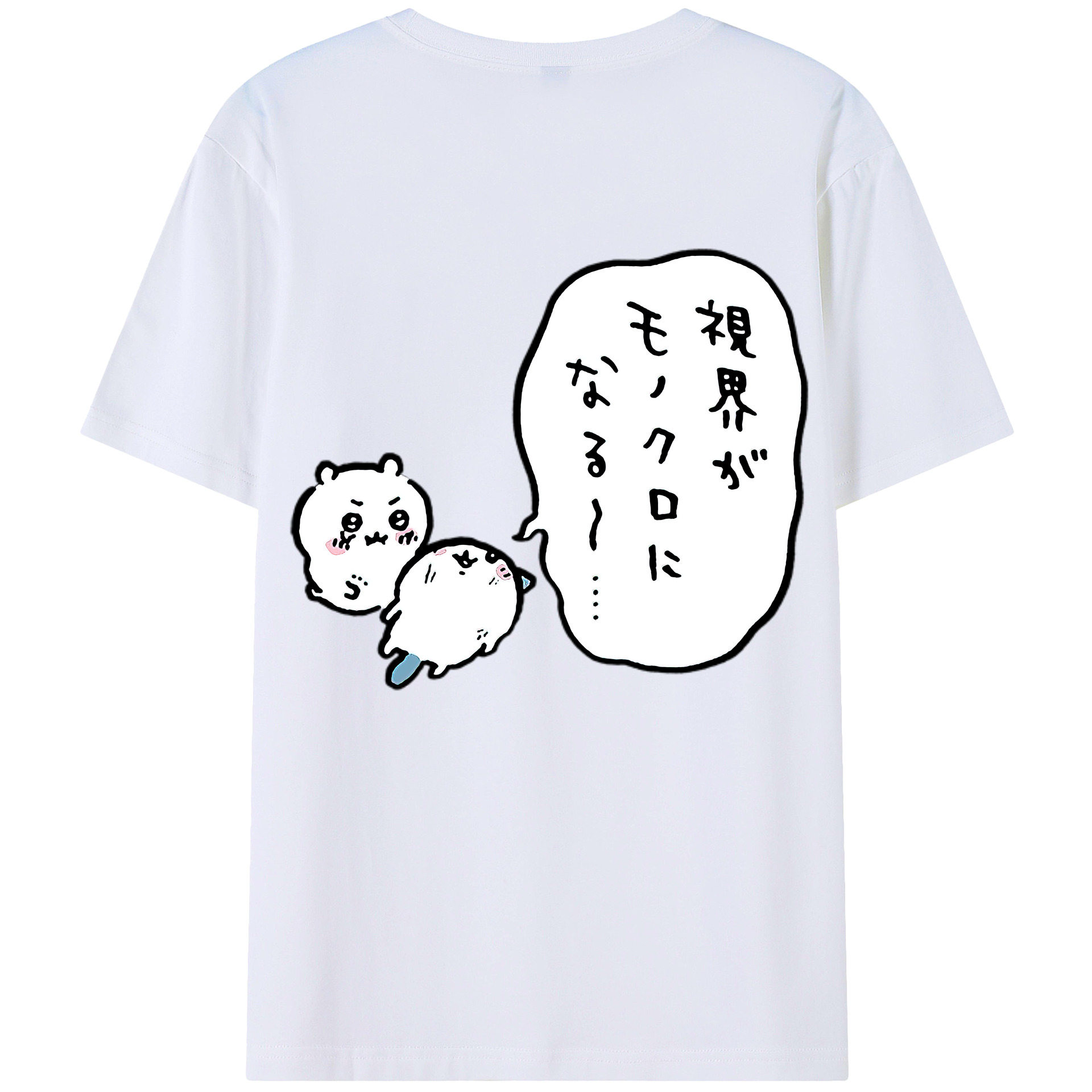 （画像用） ちいかわ ちいかわ Chii-kawa chiikawa 綿100％ メンズ半袖Tシャツ（バックプリント） 通気性