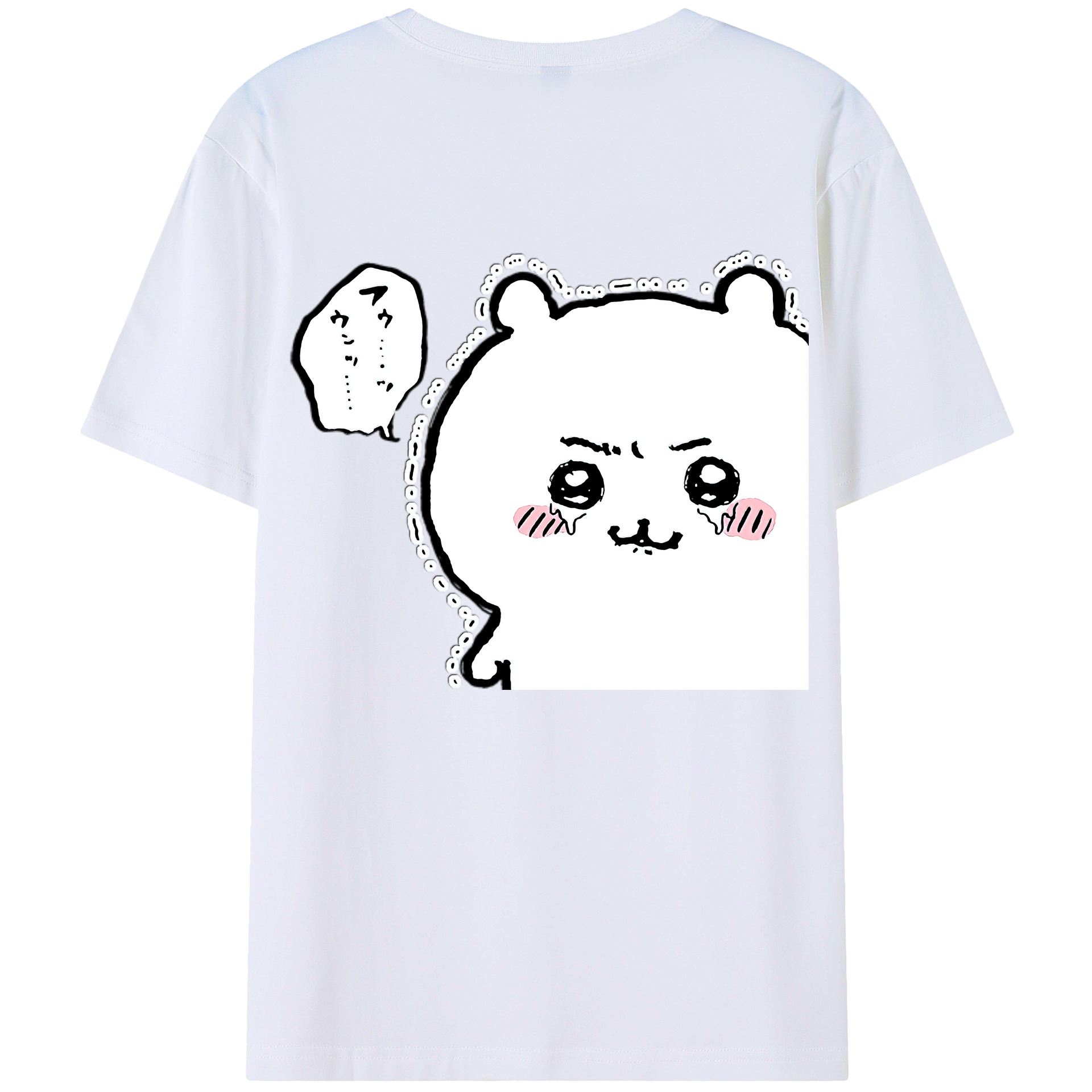 （画像用） ちいかわ ちいかわ Chii-kawa chiikawa 綿100％ メンズ半袖Tシャツ（バックプリント） 通気性