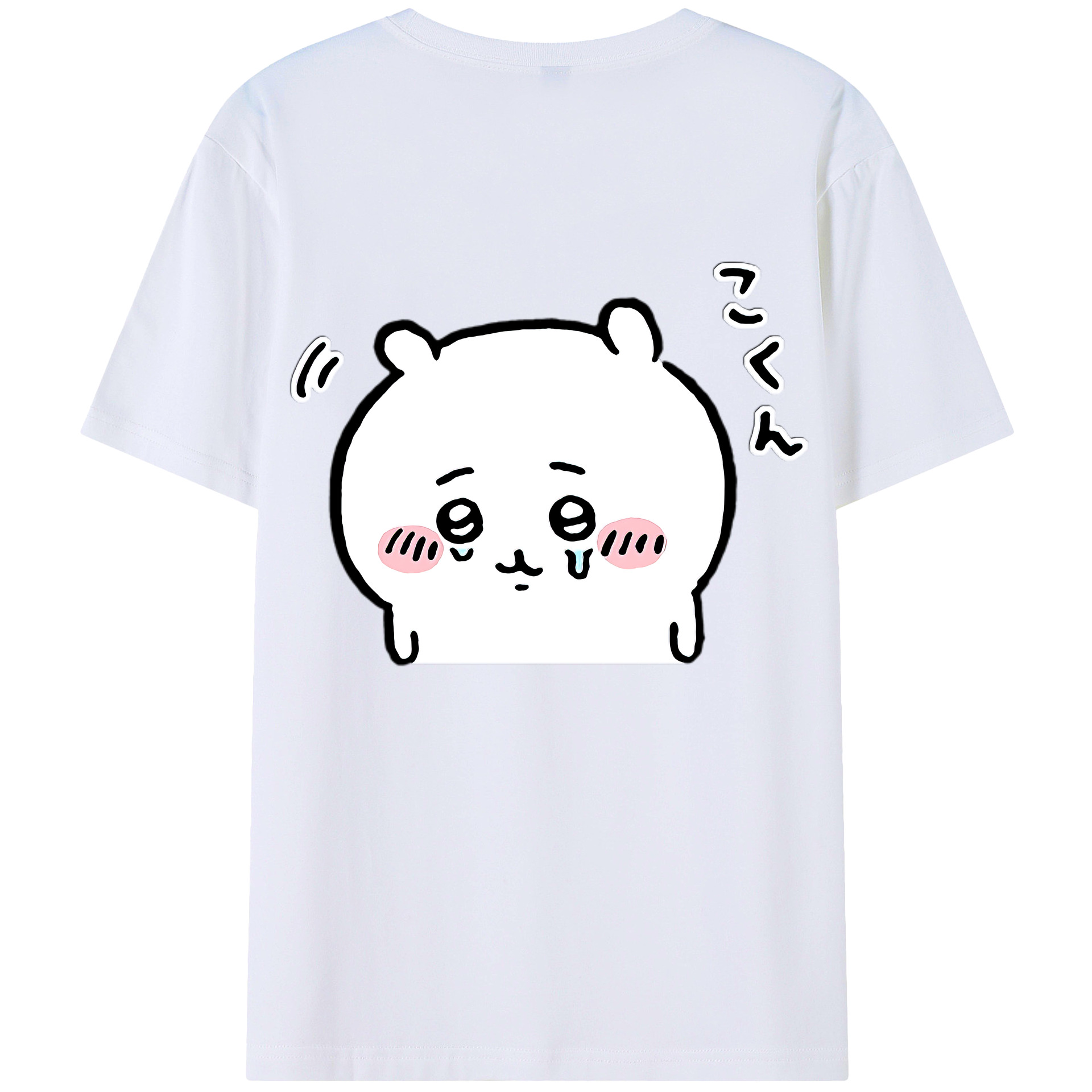 （画像用） ちいかわ ちいかわ Chii-kawa chiikawa 綿100％ メンズ半袖Tシャツ（バックプリント） 通気性