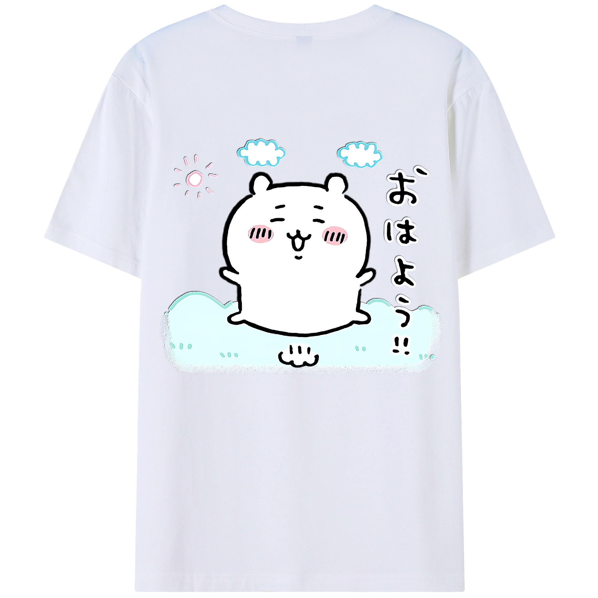 （画像用） ちいかわ ちいかわ Chii-kawa chiikawa 綿100％ メンズ半袖Tシャツ（バックプリント） 通気性