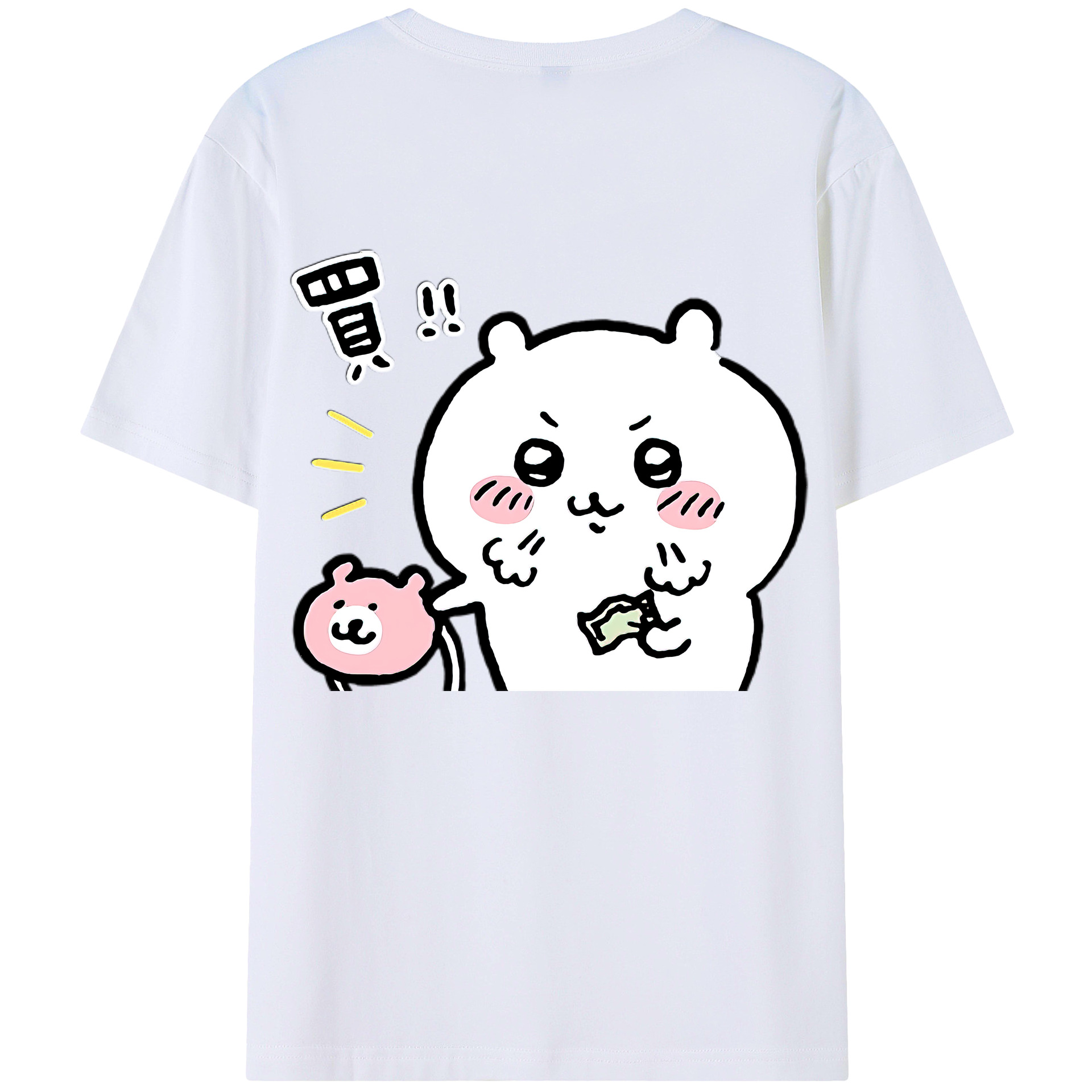 （画像用） ちいかわ ちいかわ Chii-kawa chiikawa 綿100％ メンズ半袖Tシャツ（バックプリント） 通気性