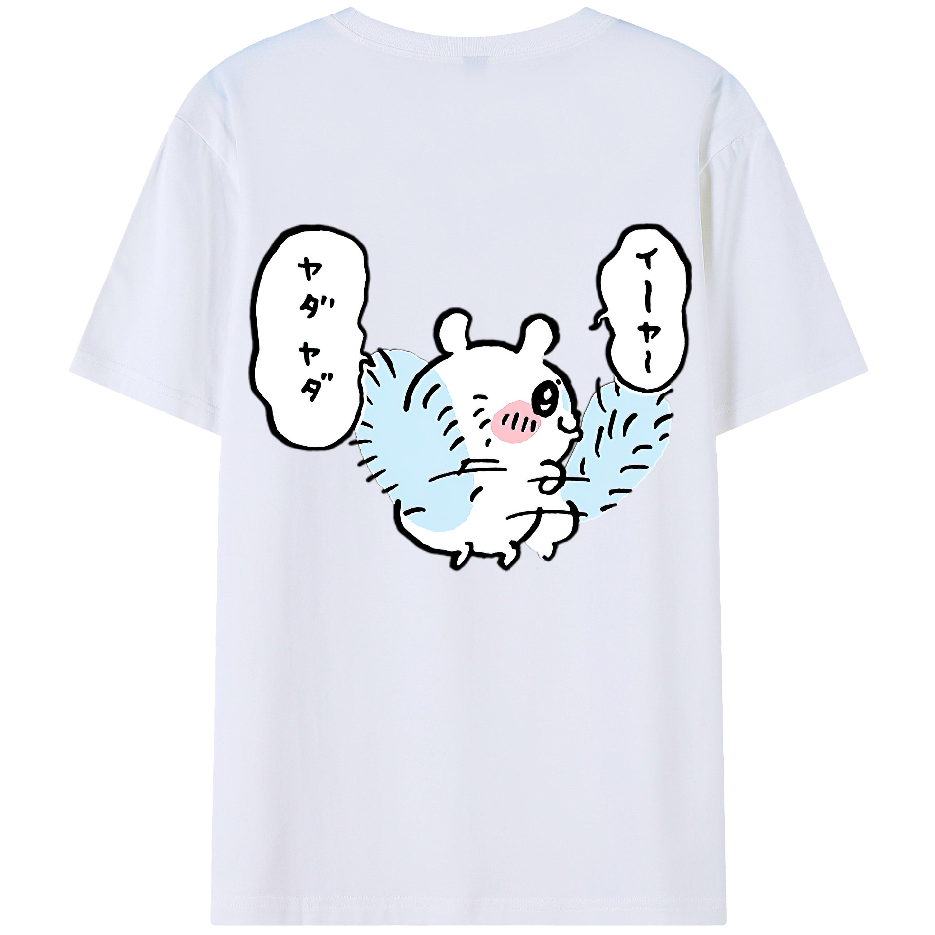 （画像用） ちいかわ モモンガ Chii-kawa Momonga 綿100％ メンズ半袖Tシャツ（バックプリント） 通気性