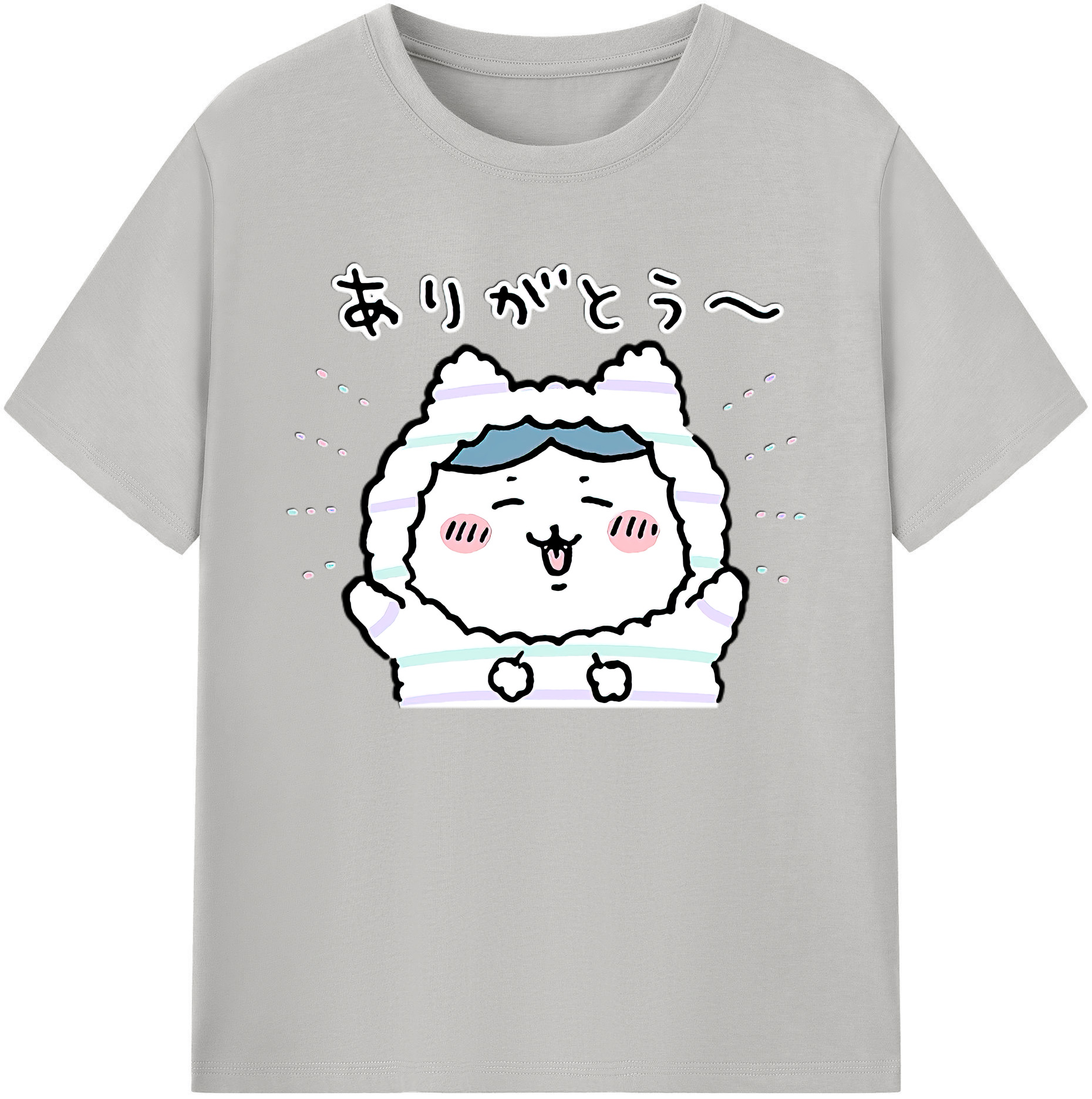 （画像用） ちいかわ ハチワレ Chii-kawa hachiware 綿100％ メンズ半袖Tシャツ｜肌触りやわらか＆通気性