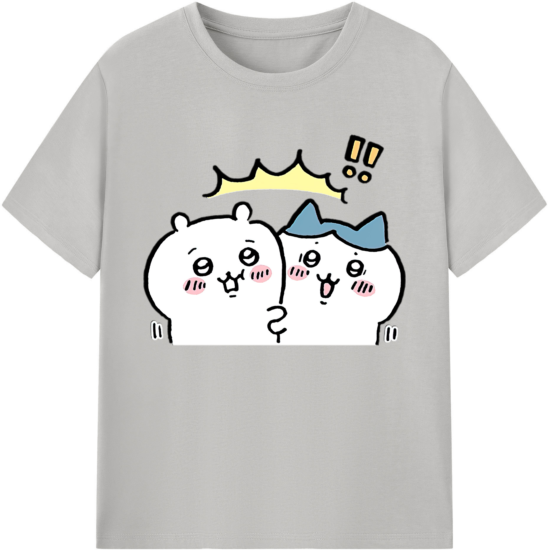（画像用） ちいかわ ハチワレ Chii-kawa hachiware 綿100％ メンズ半袖Tシャツ｜肌触りやわらか＆通気性