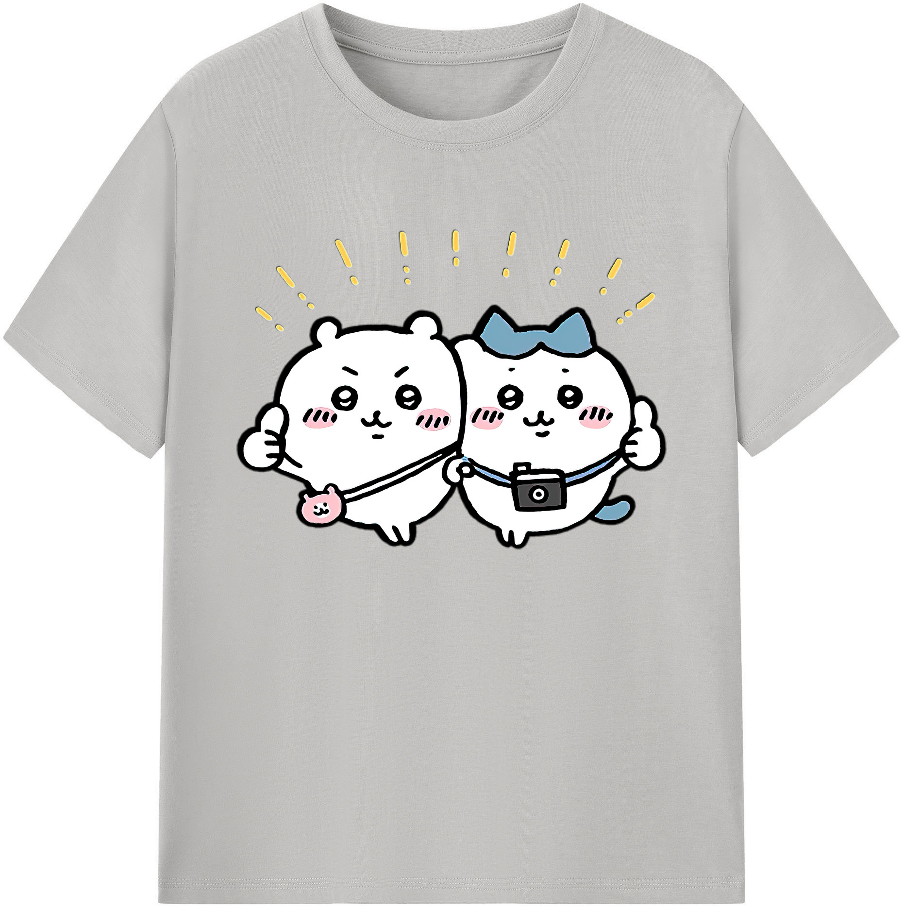 （画像用） ちいかわ ちいかわ Chii-kawa chiikawa 綿100％ メンズ半袖Tシャツ｜肌触りやわらか＆通気性