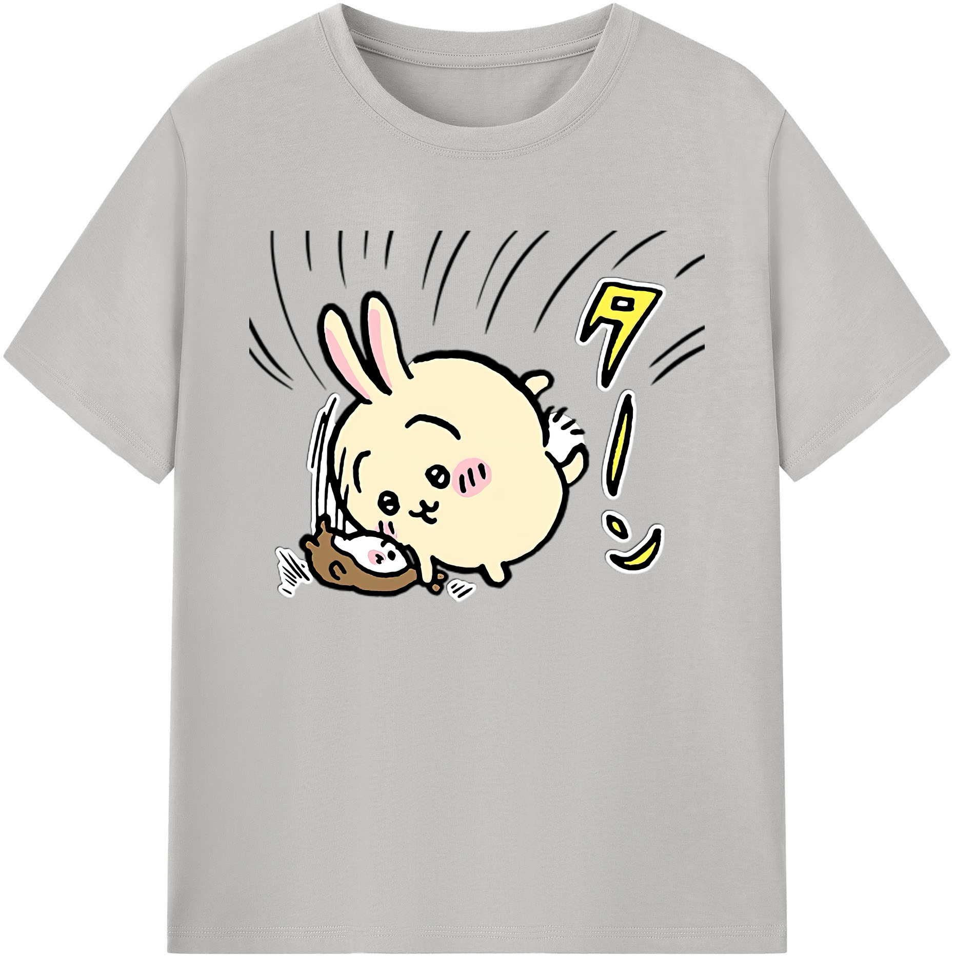（画像用） ちいかわ うさぎ Chii-kawa usagi 綿100％ メンズ半袖Tシャツ｜肌触りやわらか＆通気性