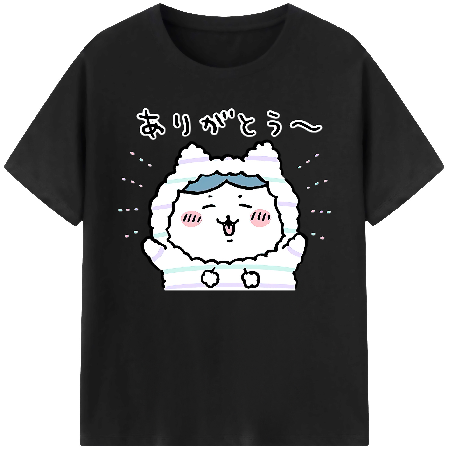 （画像用） ちいかわ ハチワレ Chii-kawa hachiware 綿100％ メンズ半袖Tシャツ｜肌触りやわらか＆通気性