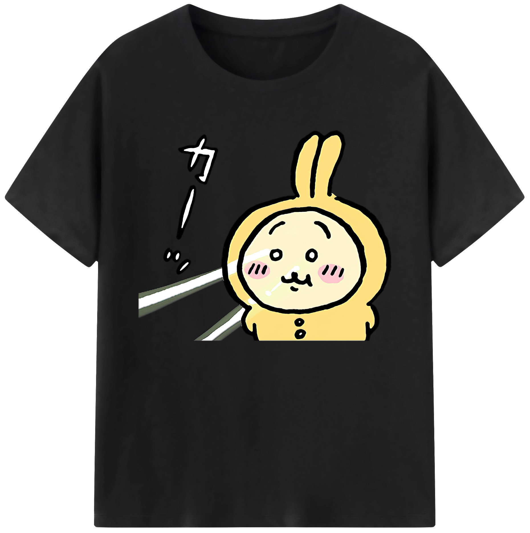 （画像用） ちいかわ うさぎ Chii-kawa usagi 綿100％ メンズ半袖Tシャツ｜肌触りやわらか＆通気性