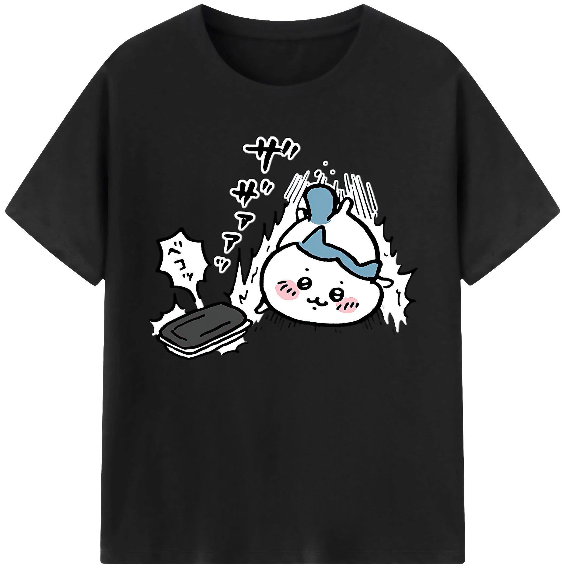（画像用） ちいかわ ハチワレ Chii-kawa hachiware 綿100％ メンズ半袖Tシャツ｜肌触りやわらか＆通気性