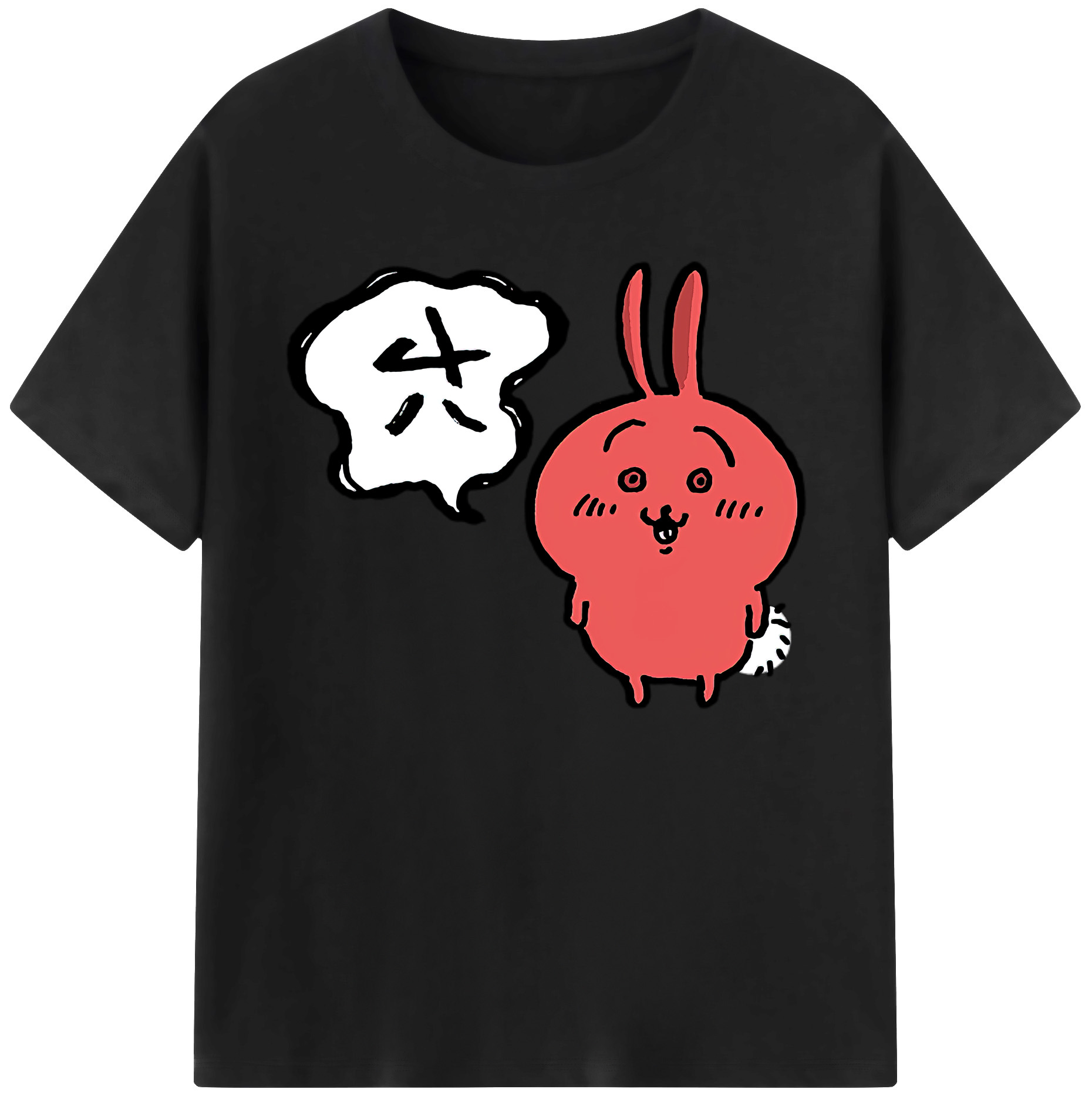 （画像用） ちいかわ ハチワレ Chii-kawa hachiware 綿100％ メンズ半袖Tシャツ｜肌触りやわらか＆通気性