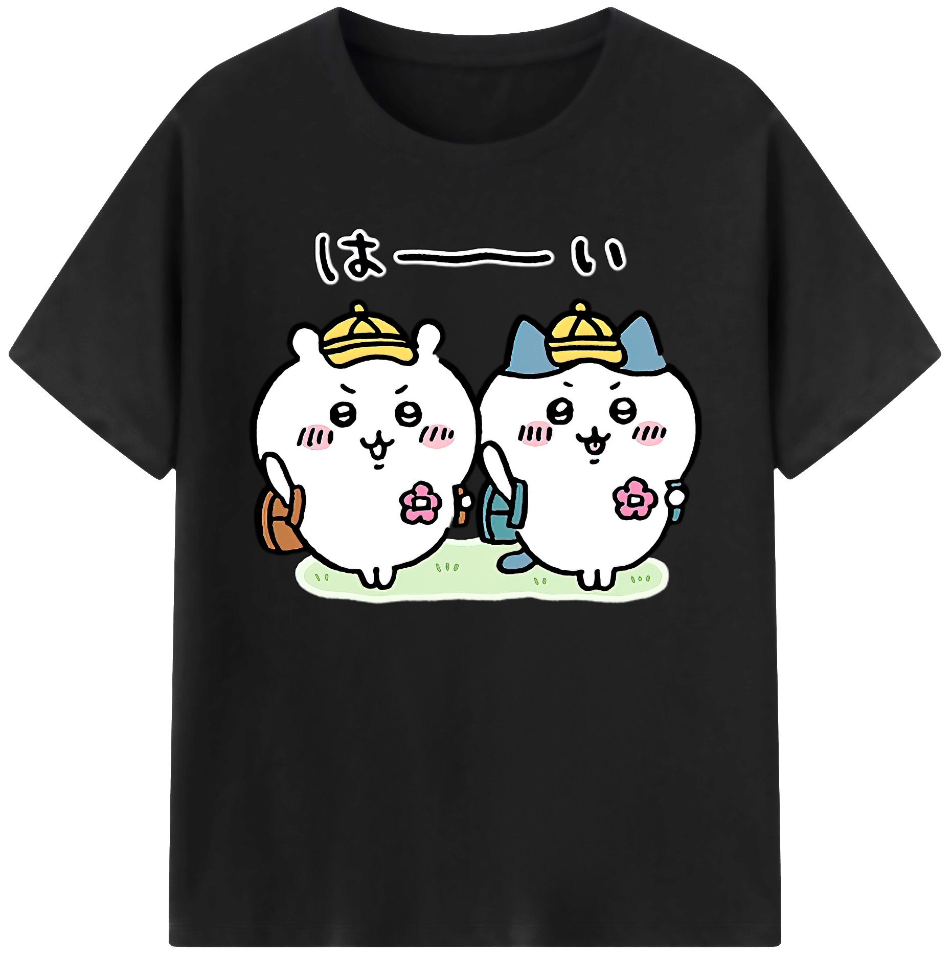 （画像用） ちいかわ ハチワレ Chii-kawa hachiware 綿100％ メンズ半袖Tシャツ｜肌触りやわらか＆通気性