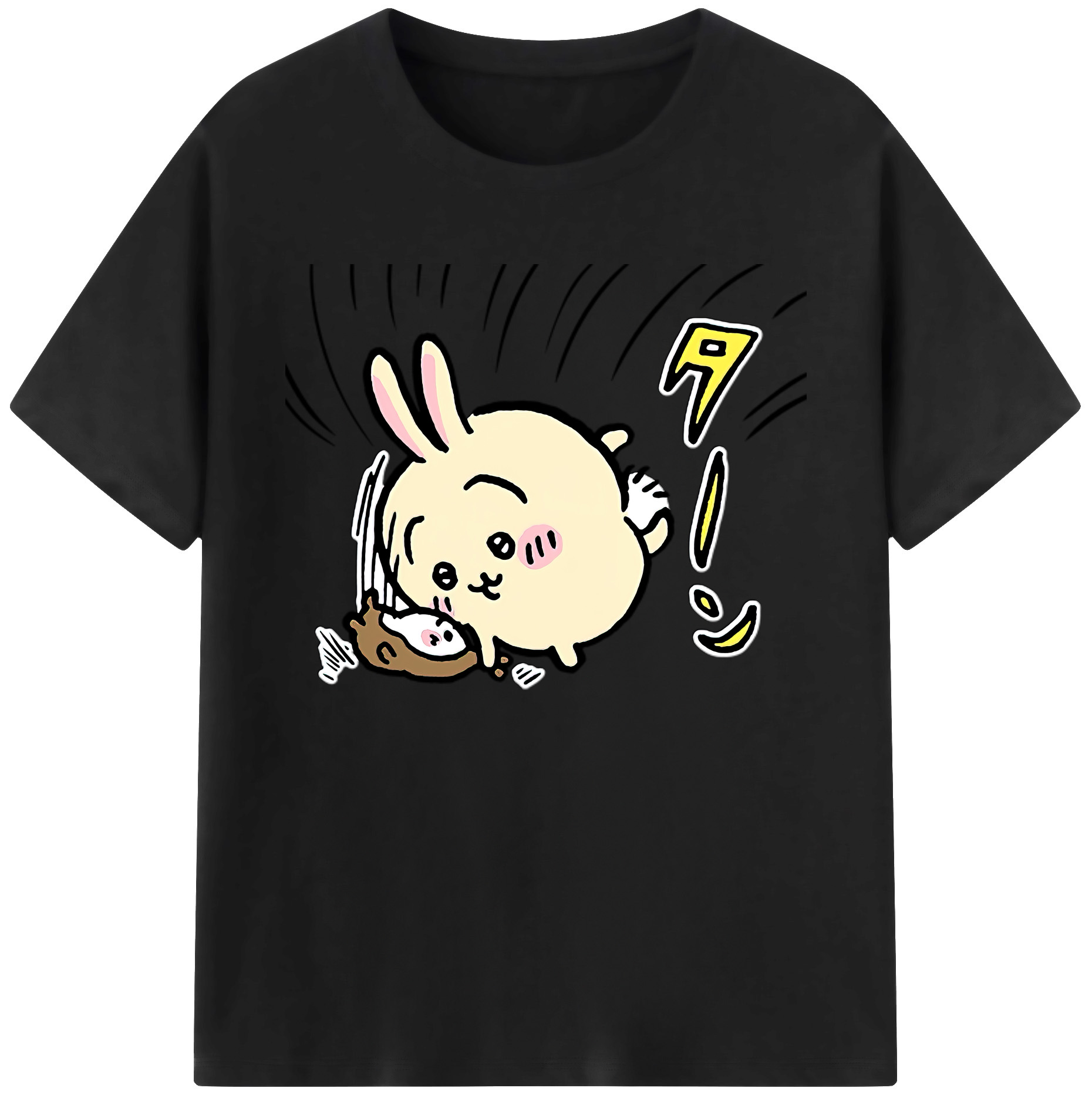 （画像用） ちいかわ うさぎ Chii-kawa usagi 綿100％ メンズ半袖Tシャツ｜肌触りやわらか＆通気性