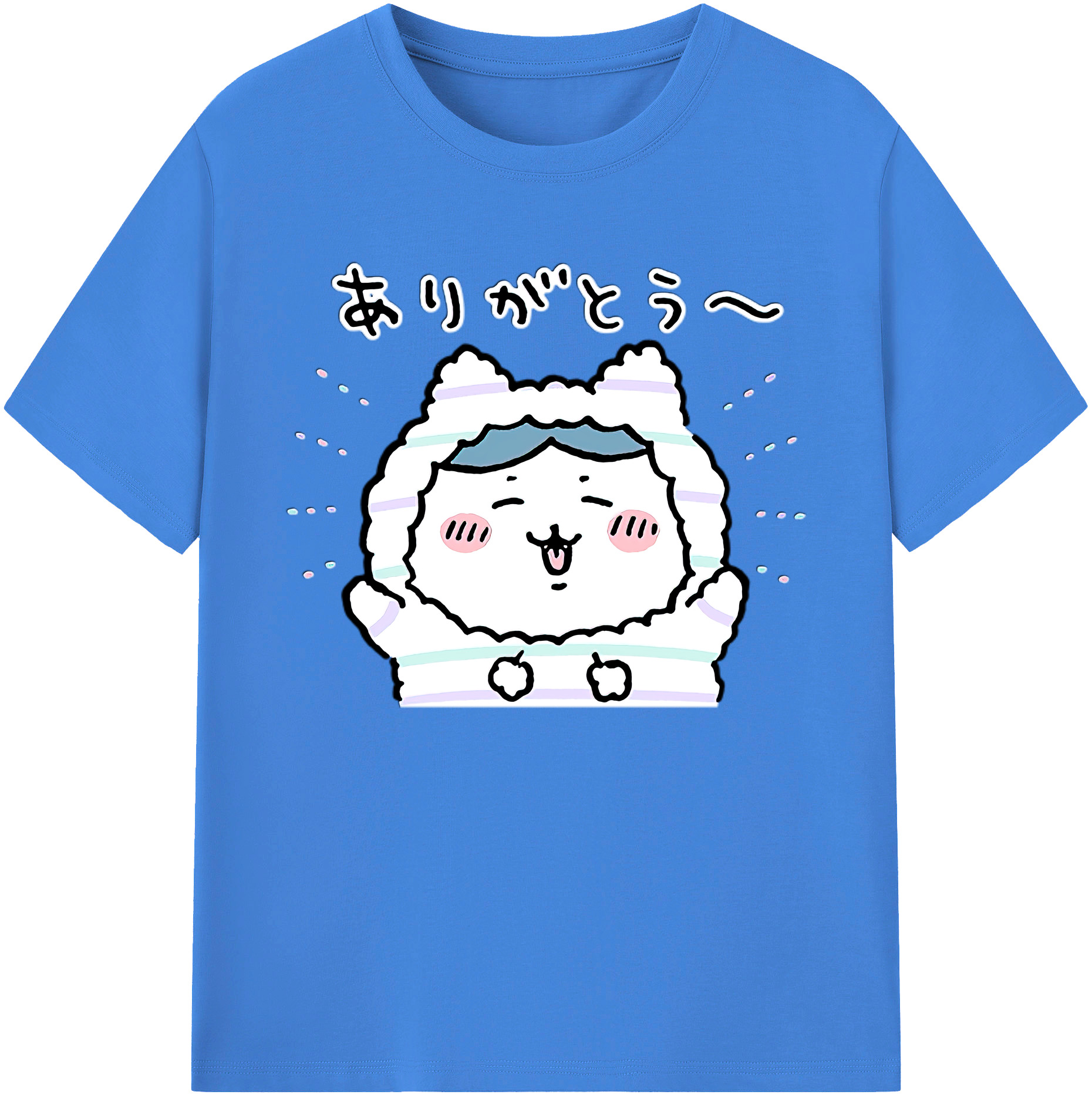 （画像用） ちいかわ ハチワレ Chii-kawa hachiware 綿100％ メンズ半袖Tシャツ｜肌触りやわらか＆通気性